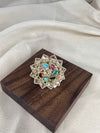 Polki Gold Adjustable Flower Ring