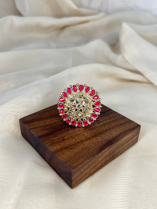 Polki Gold Adjustable Ring