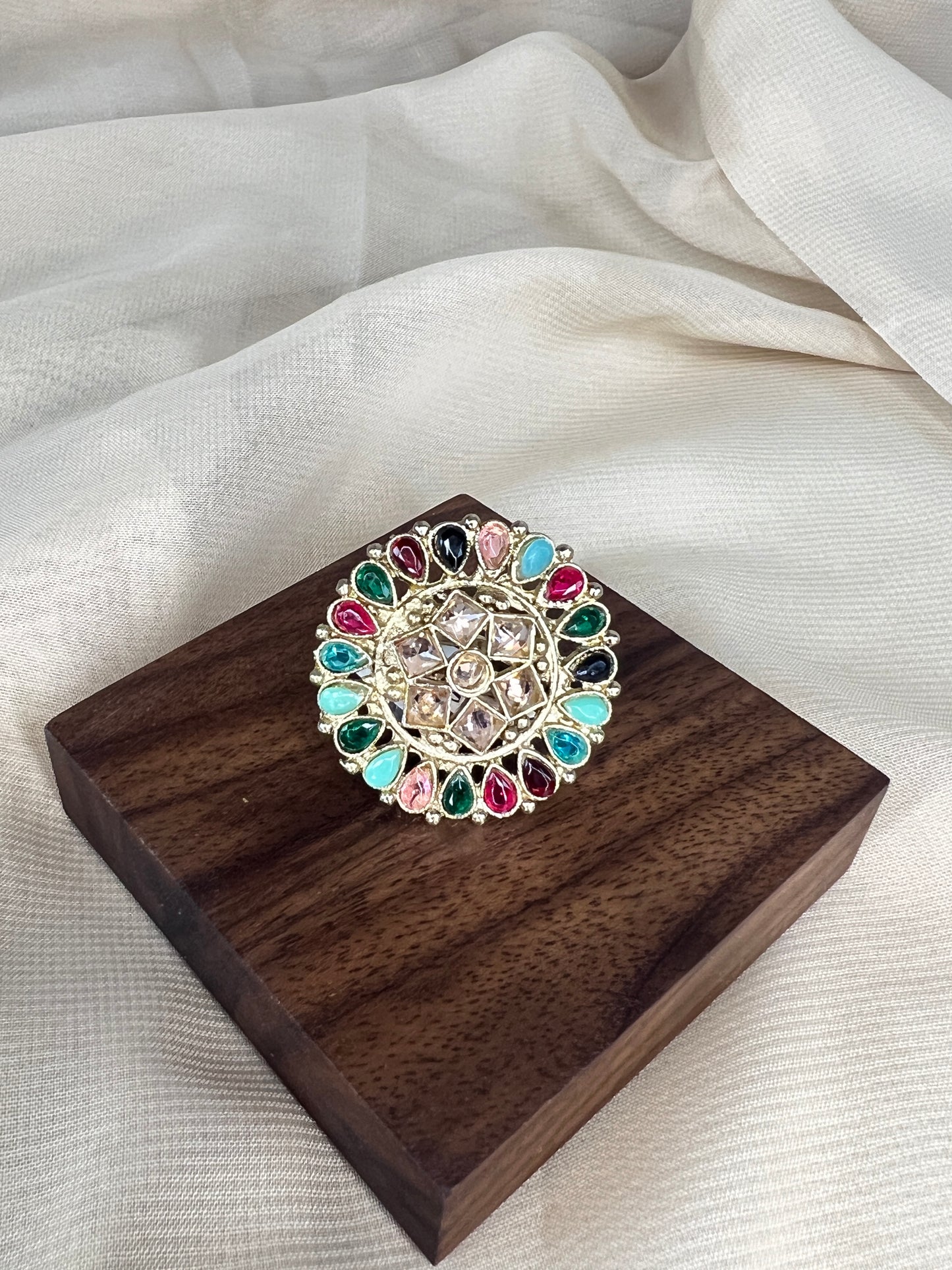 Polki Gold Adjustable Ring