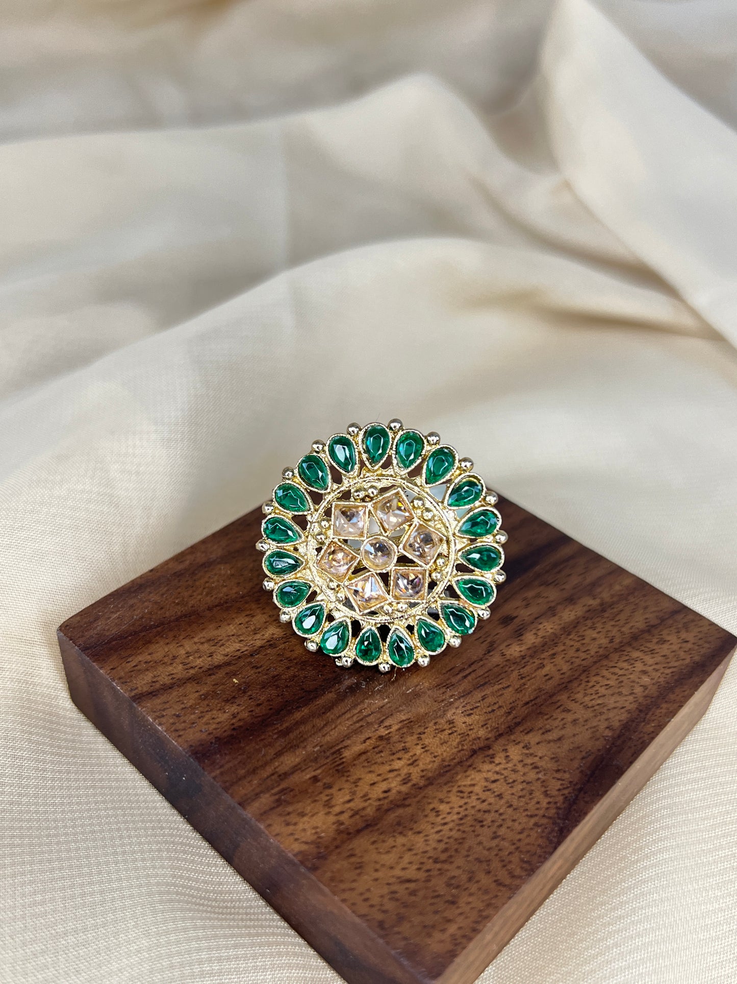 Polki Gold Adjustable Ring