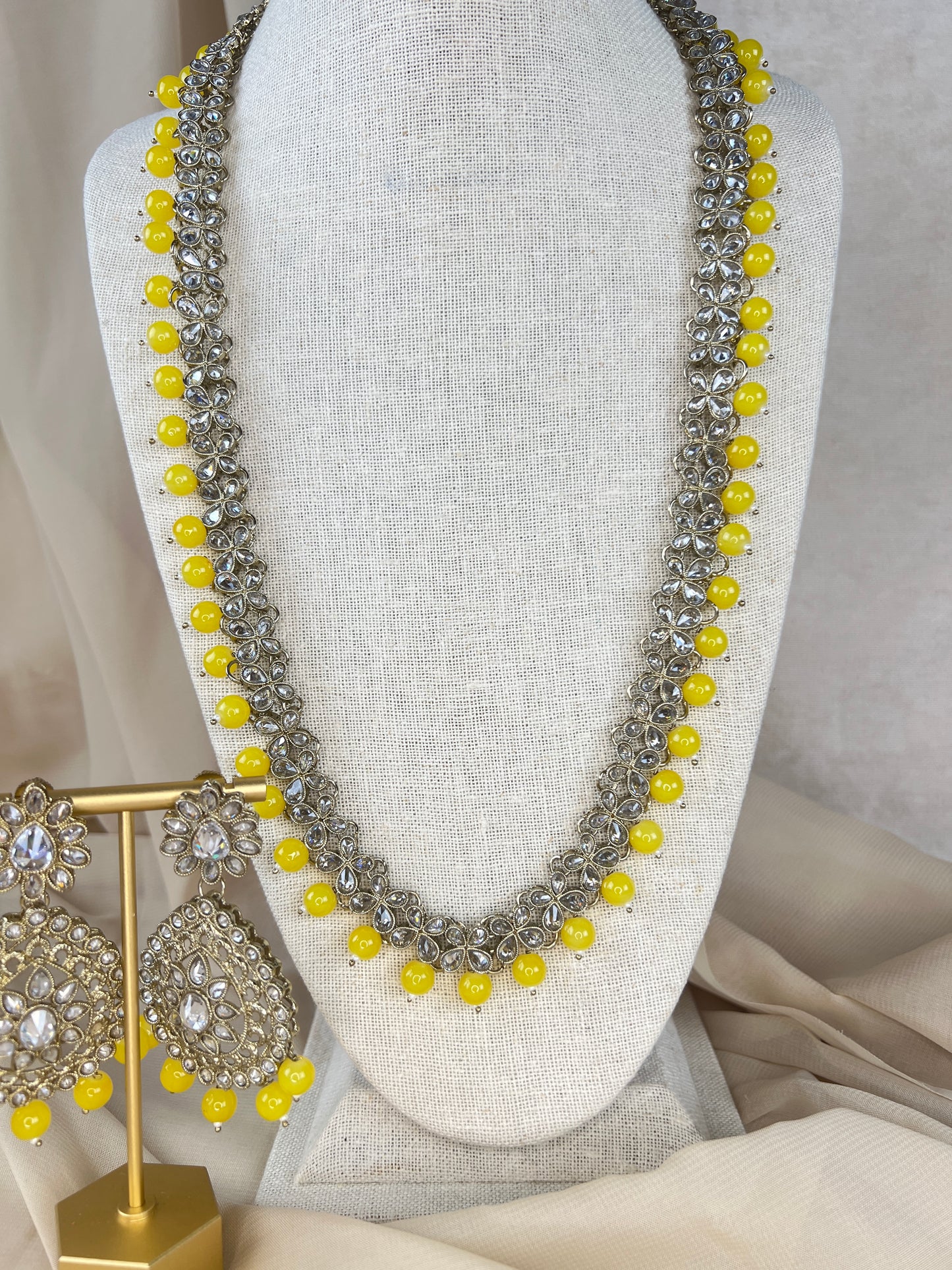 Long Polki Haar | Mala Necklace Set
