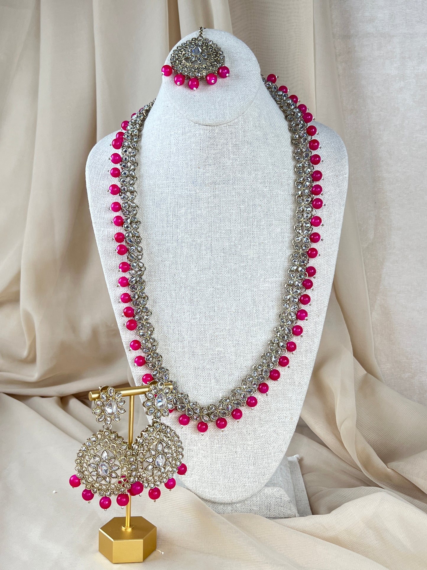 Long Polki Haar | Mala Necklace Set