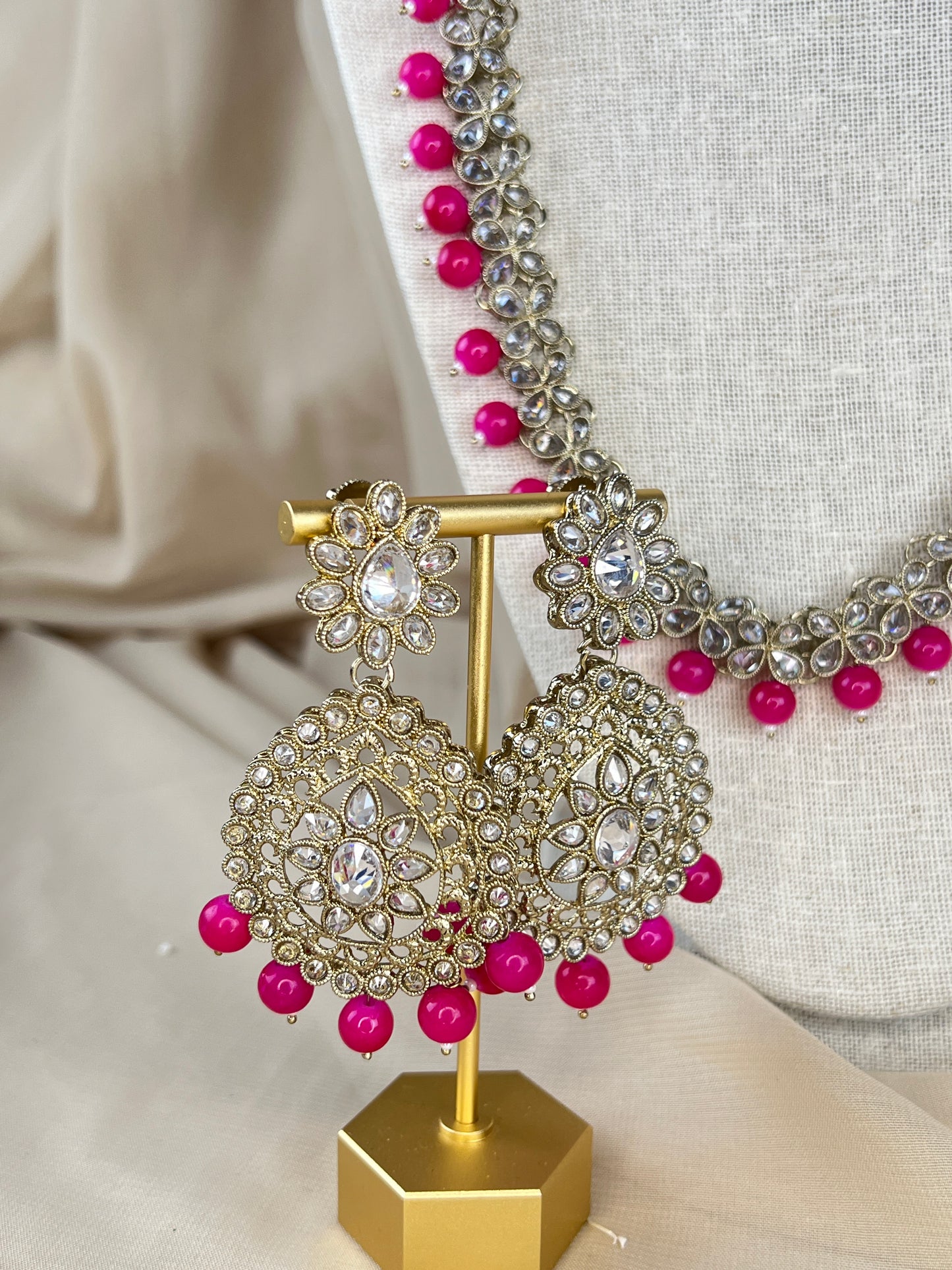 Long Polki Haar | Mala Necklace Set