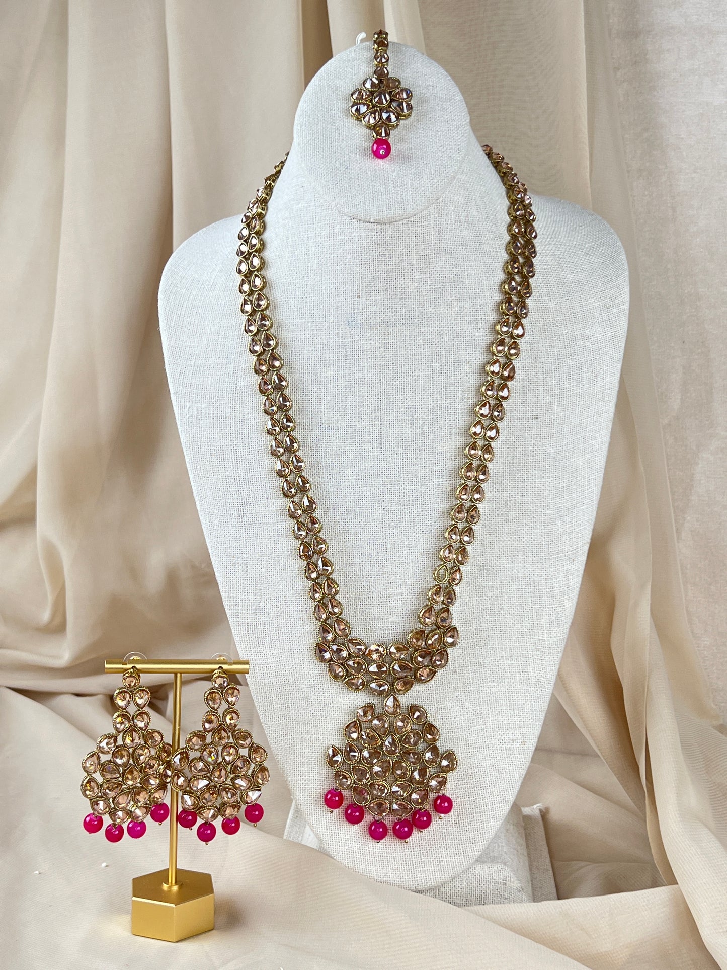 Long Polki Rani Haar | Mala | Necklace Set