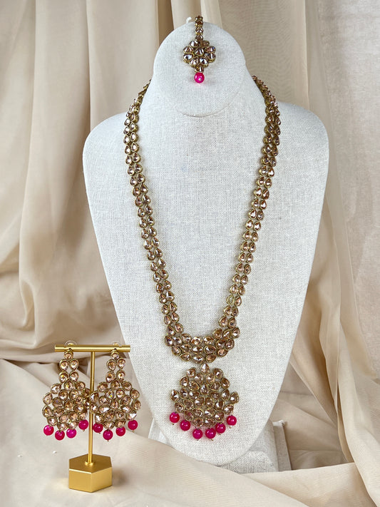 Long Polki Rani Haar | Mala | Necklace Set