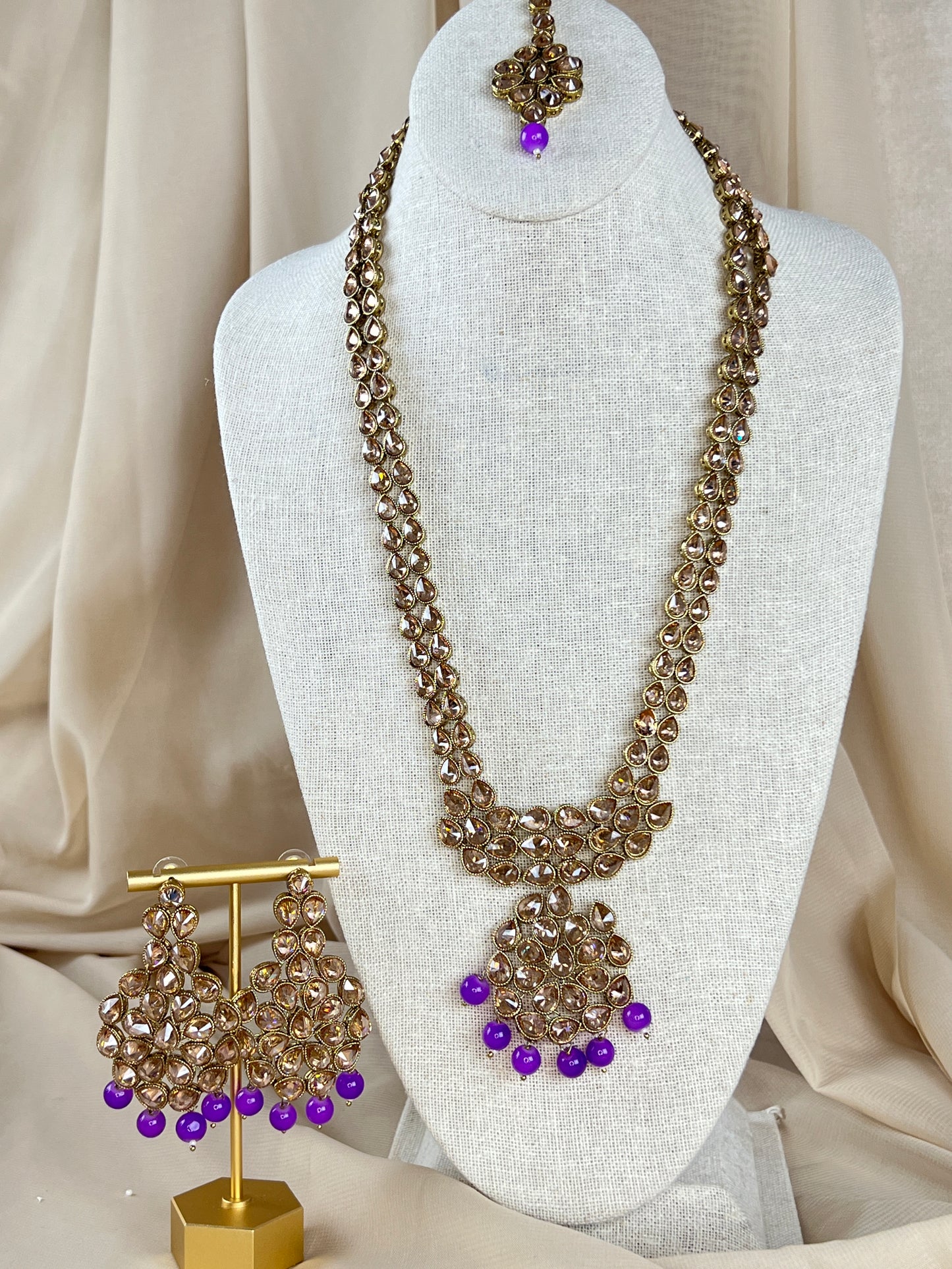 Long Polki Rani Haar | Mala | Necklace Set