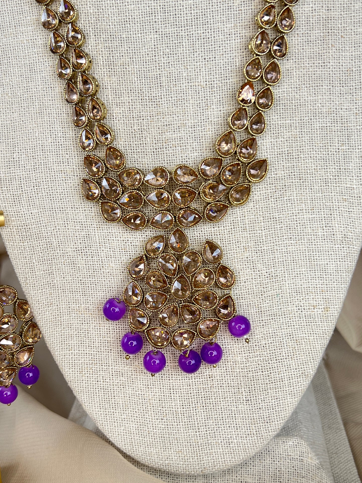 Long Polki Rani Haar | Mala | Necklace Set