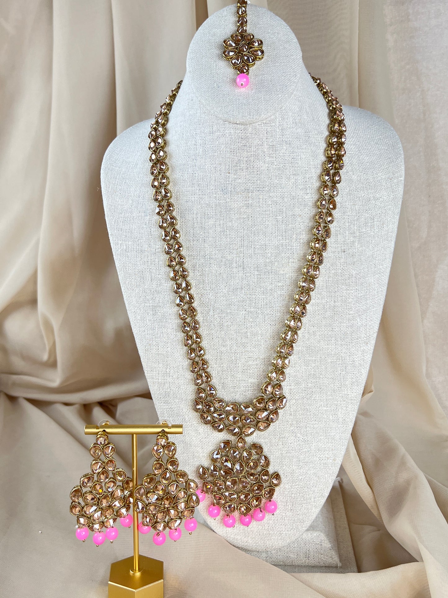 Long Polki Rani Haar | Mala | Necklace Set