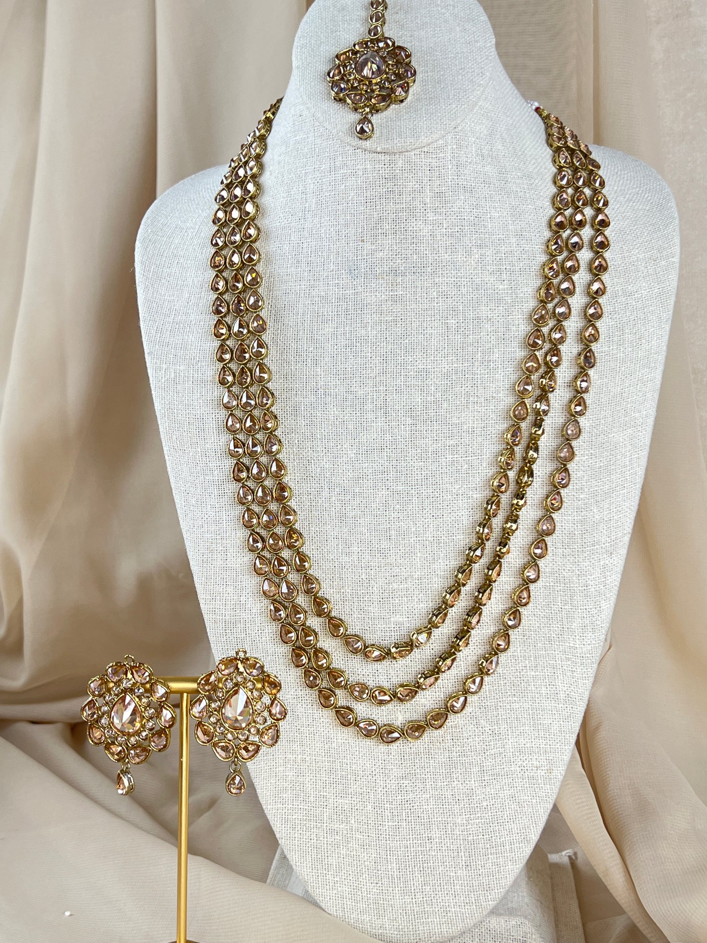 Multi Layer Polki Stone Necklace | Mala | Haar