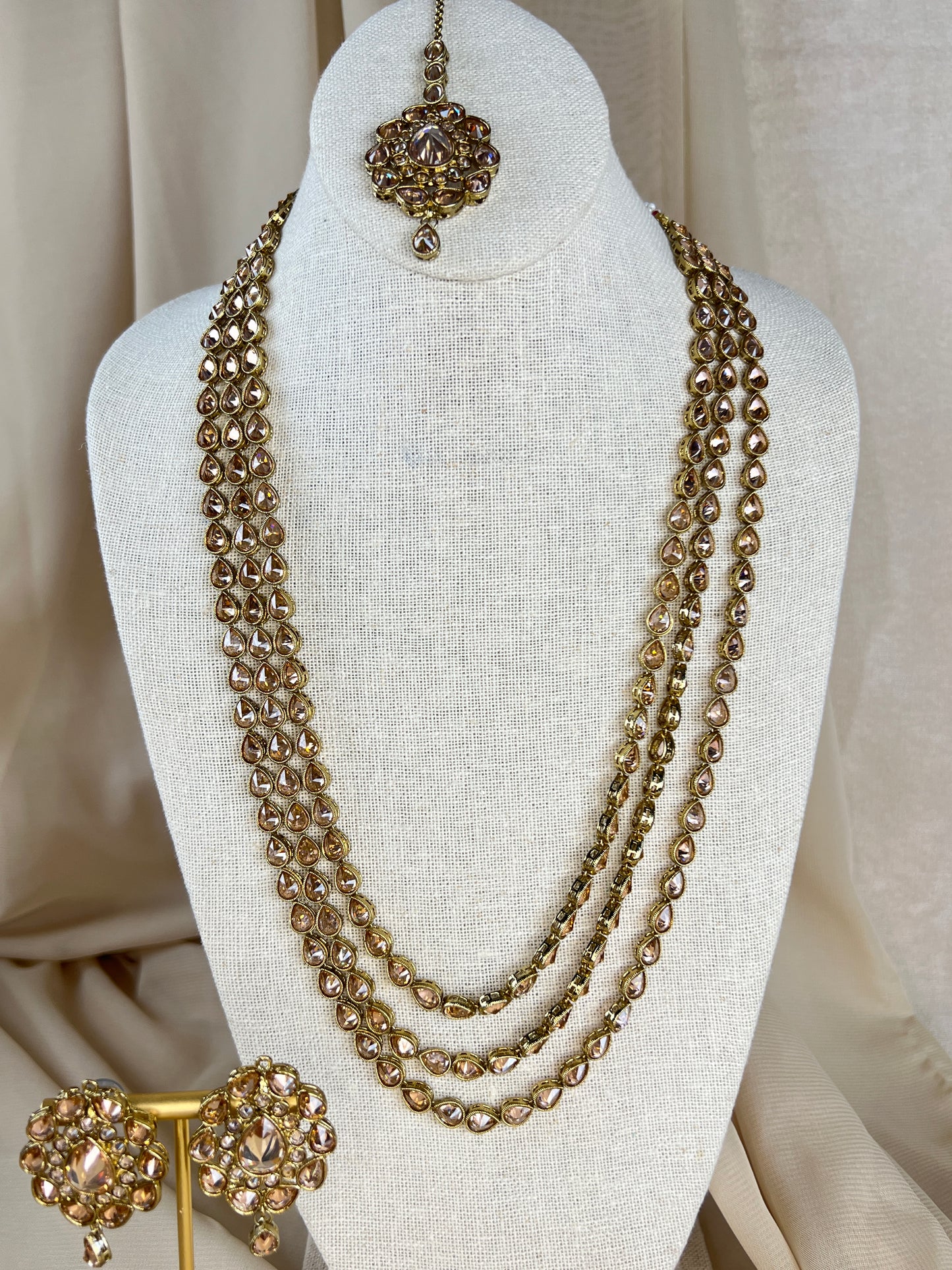 Multi Layer Polki Stone Necklace | Mala | Haar
