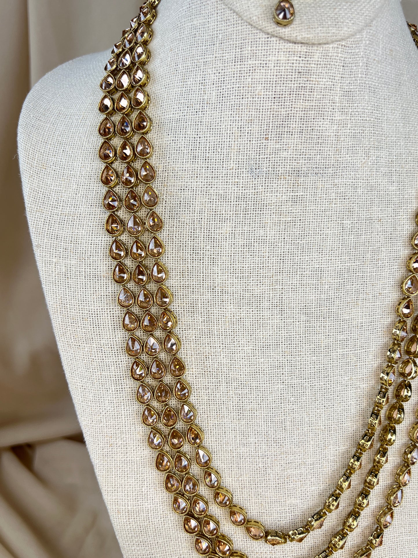 Multi Layer Polki Stone Necklace | Mala | Haar
