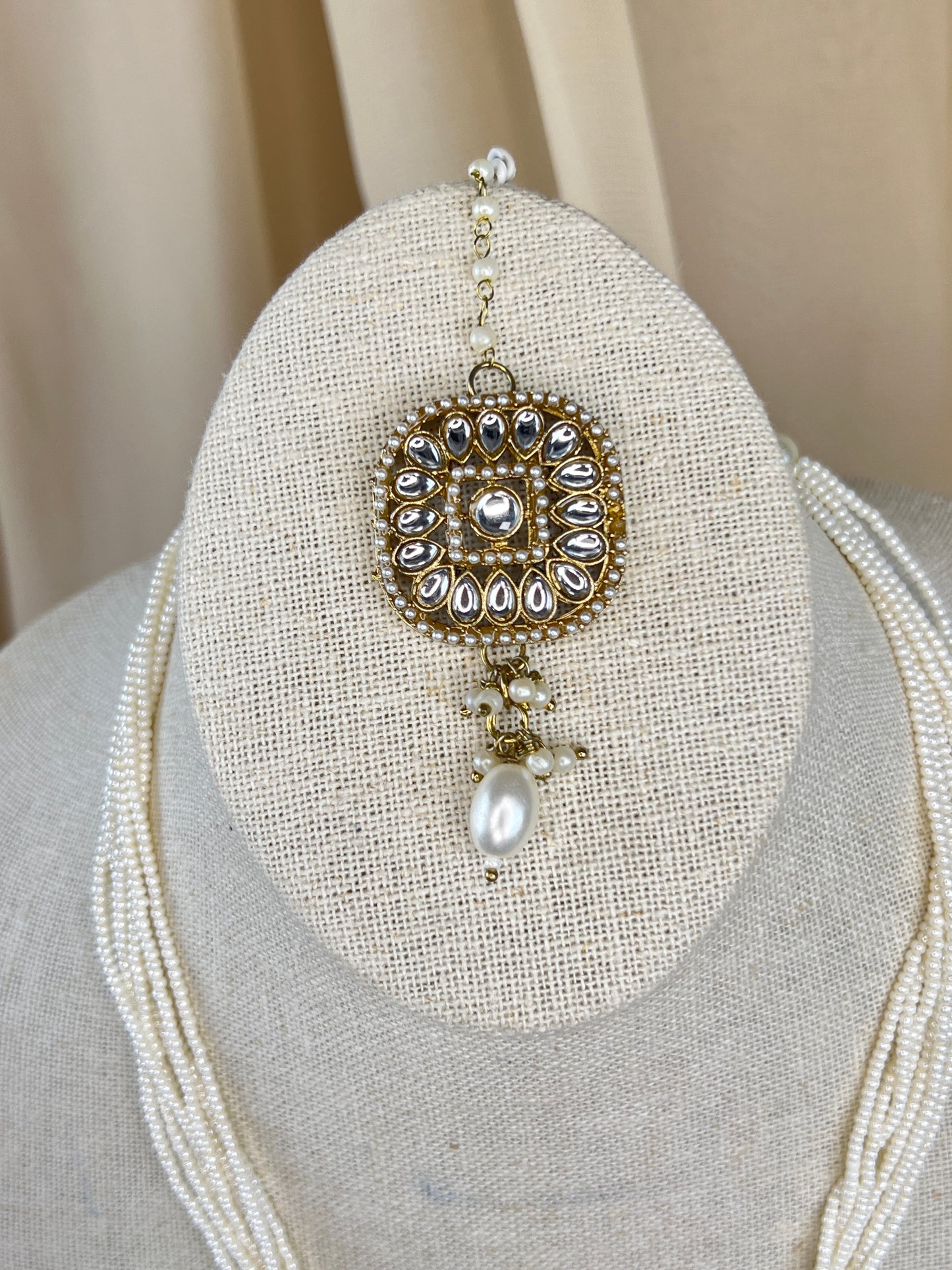 Pearl Long Haar Necklace Set