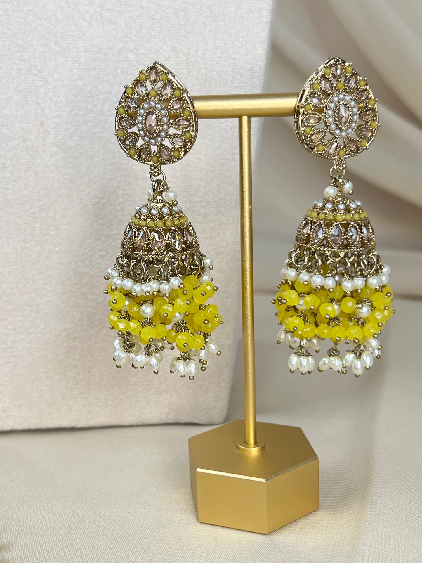Nauratan Pearl Choker Set w/Jhumka Earrings