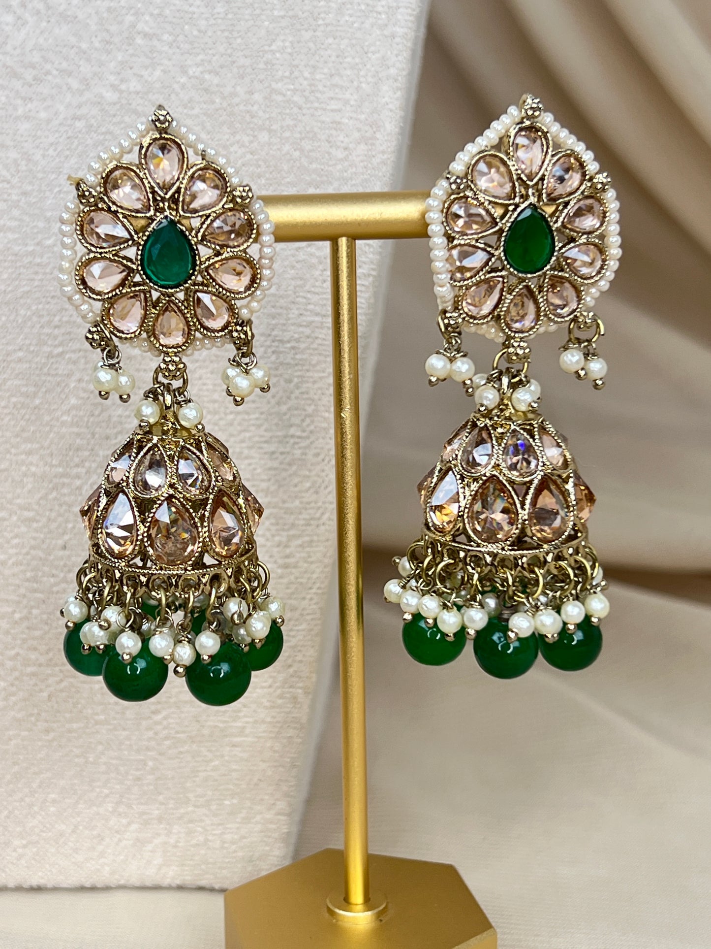 Pearl Choker Set with Large Jhumka Earrings