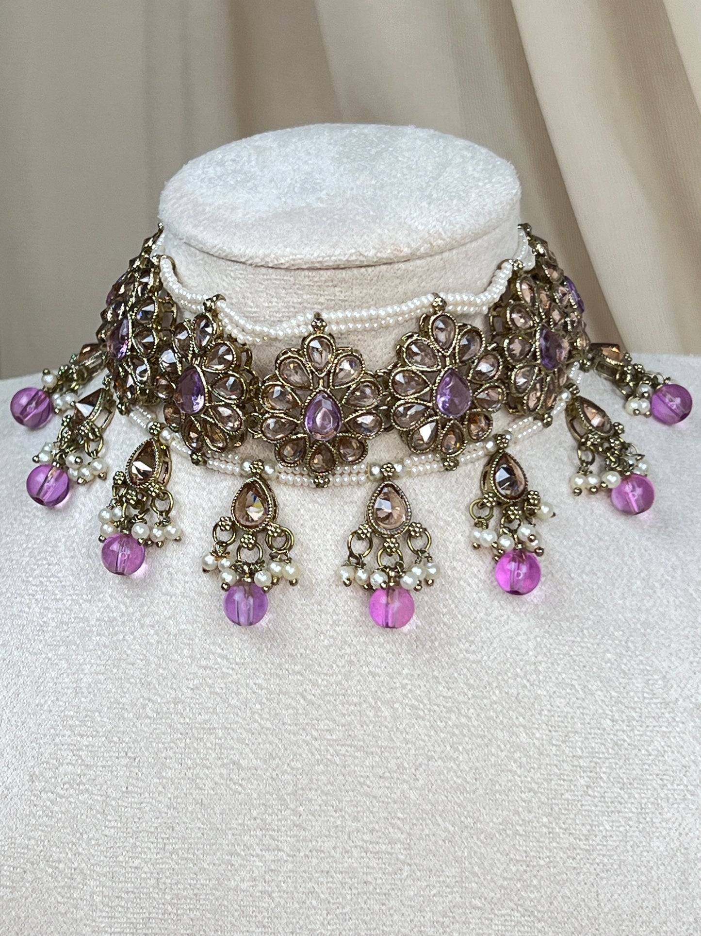 Pearl Choker Set with Large Jhumka Earrings
