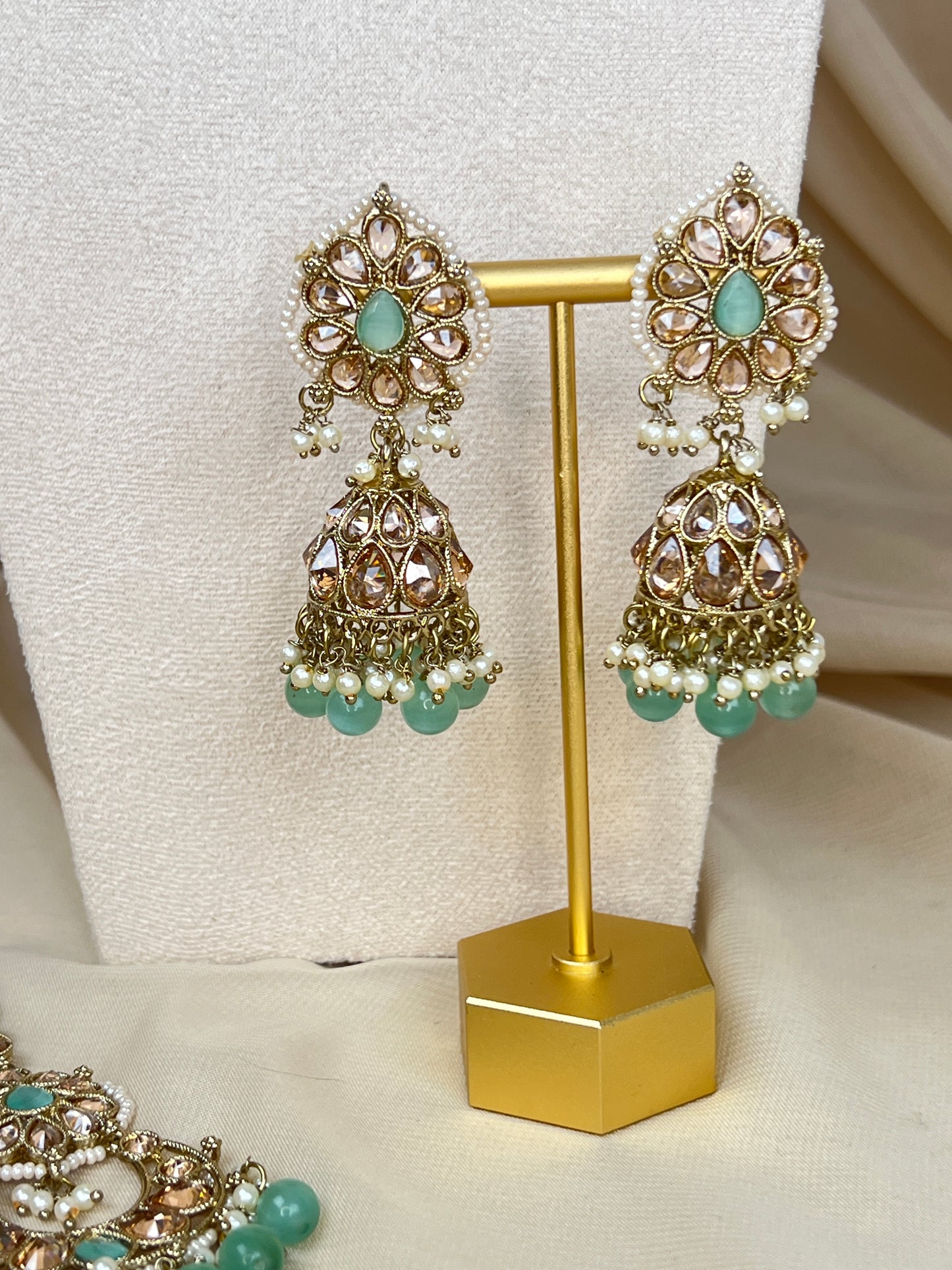 Pearl Choker Set with Large Jhumka Earrings
