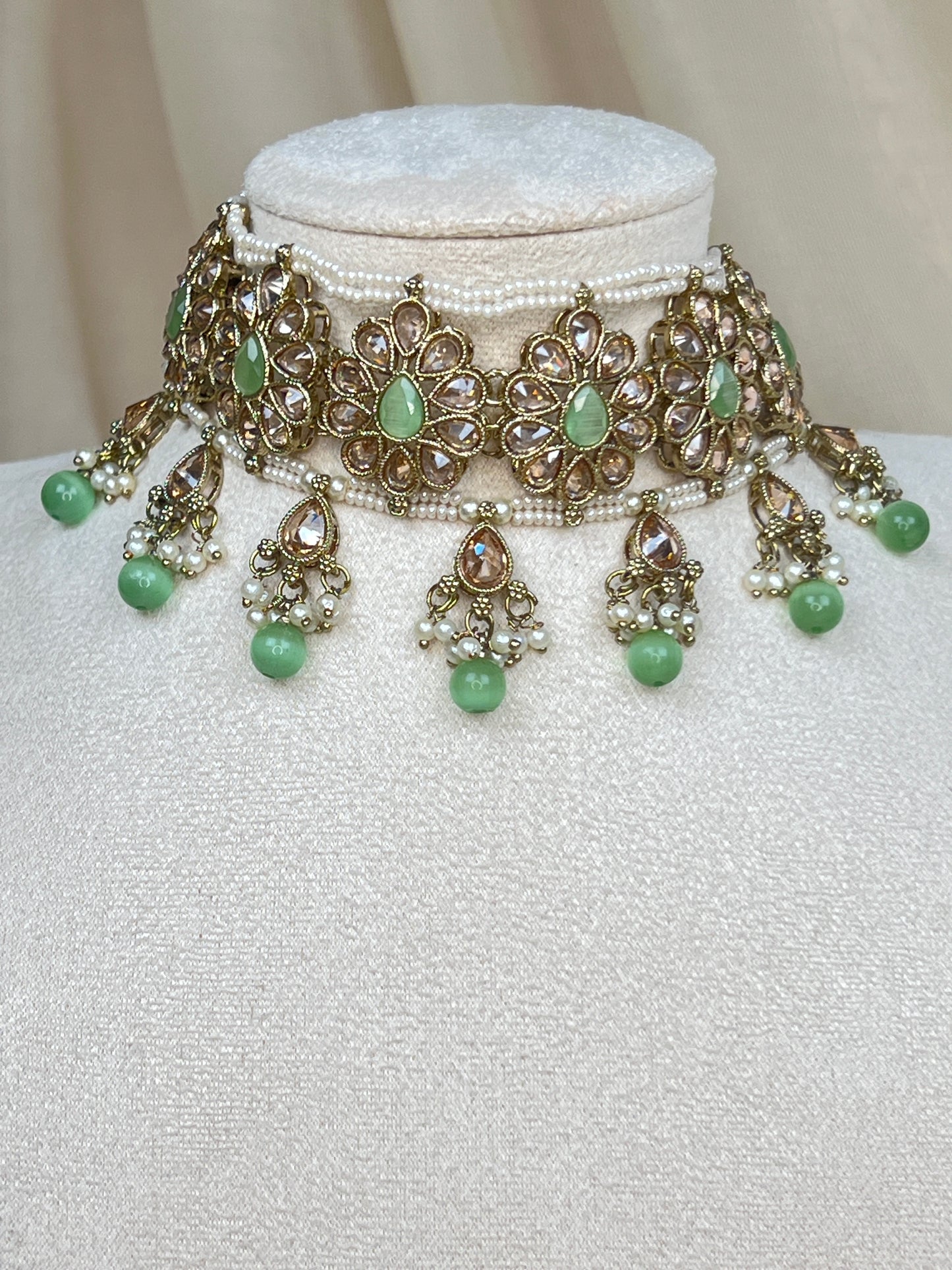 Pearl Choker Set with Large Jhumka Earrings