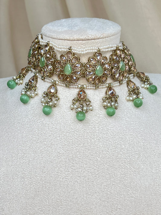Pearl Choker Set with Large Jhumka Earrings