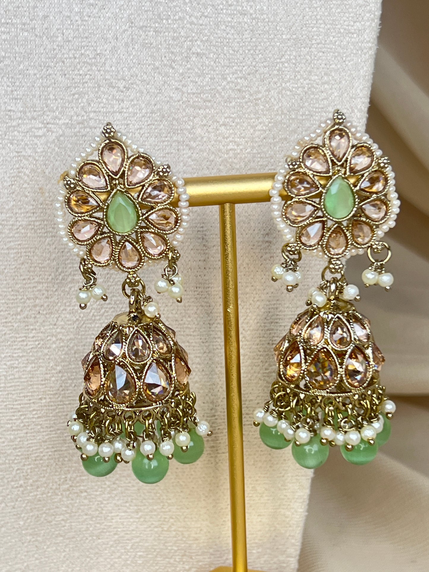 Pearl Choker Set with Large Jhumka Earrings