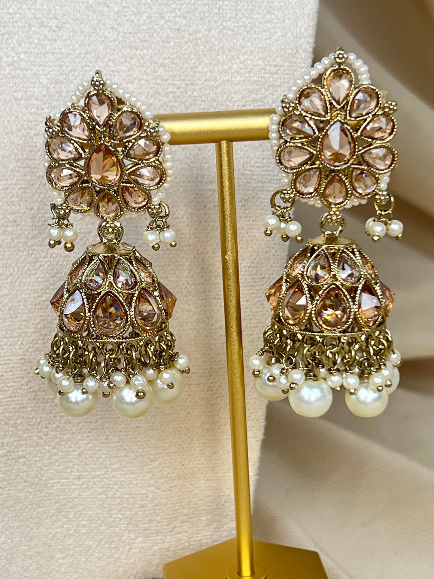 Pearl Choker Set with Large Jhumka Earrings