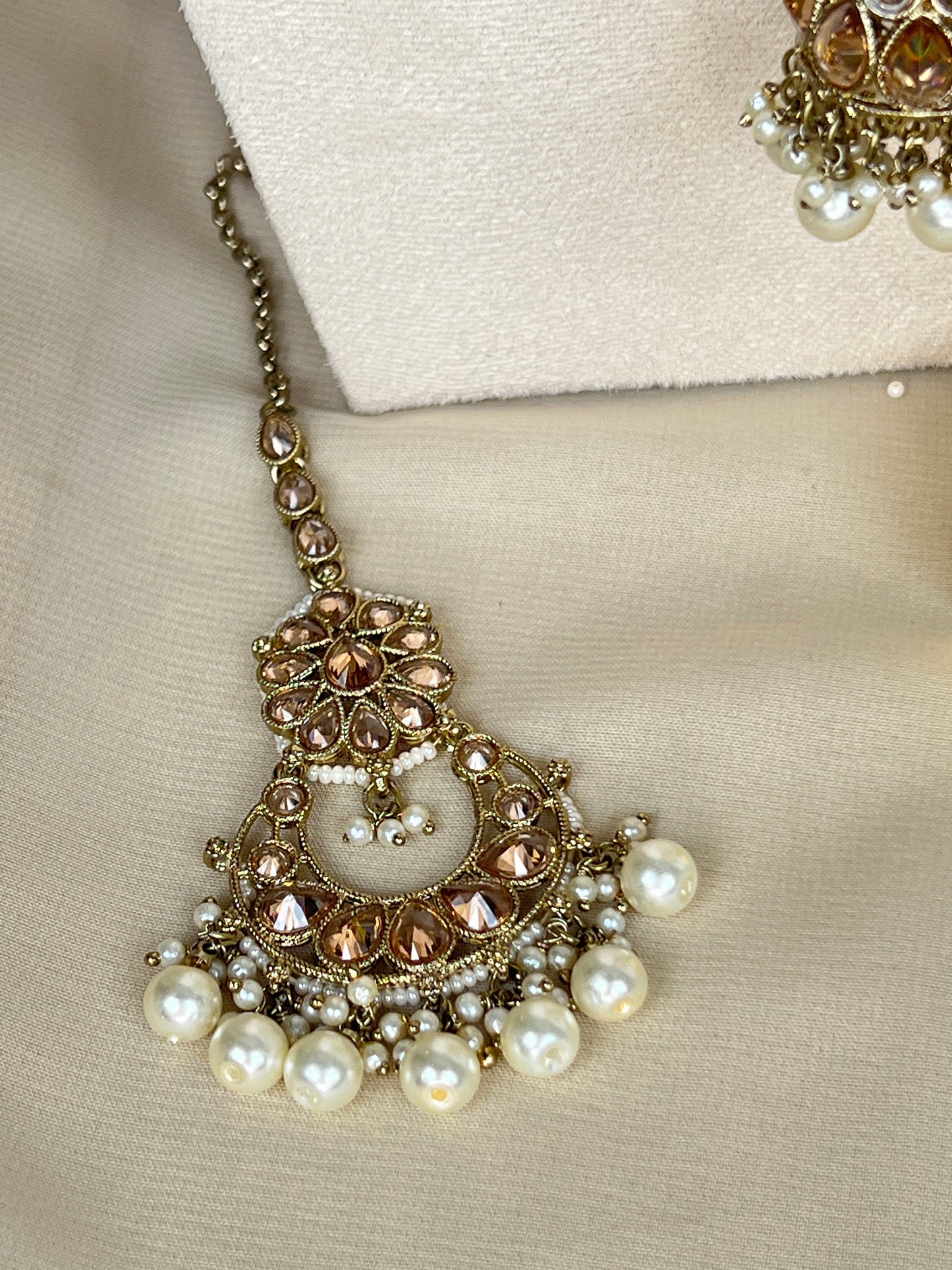 Pearl Choker Set with Large Jhumka Earrings