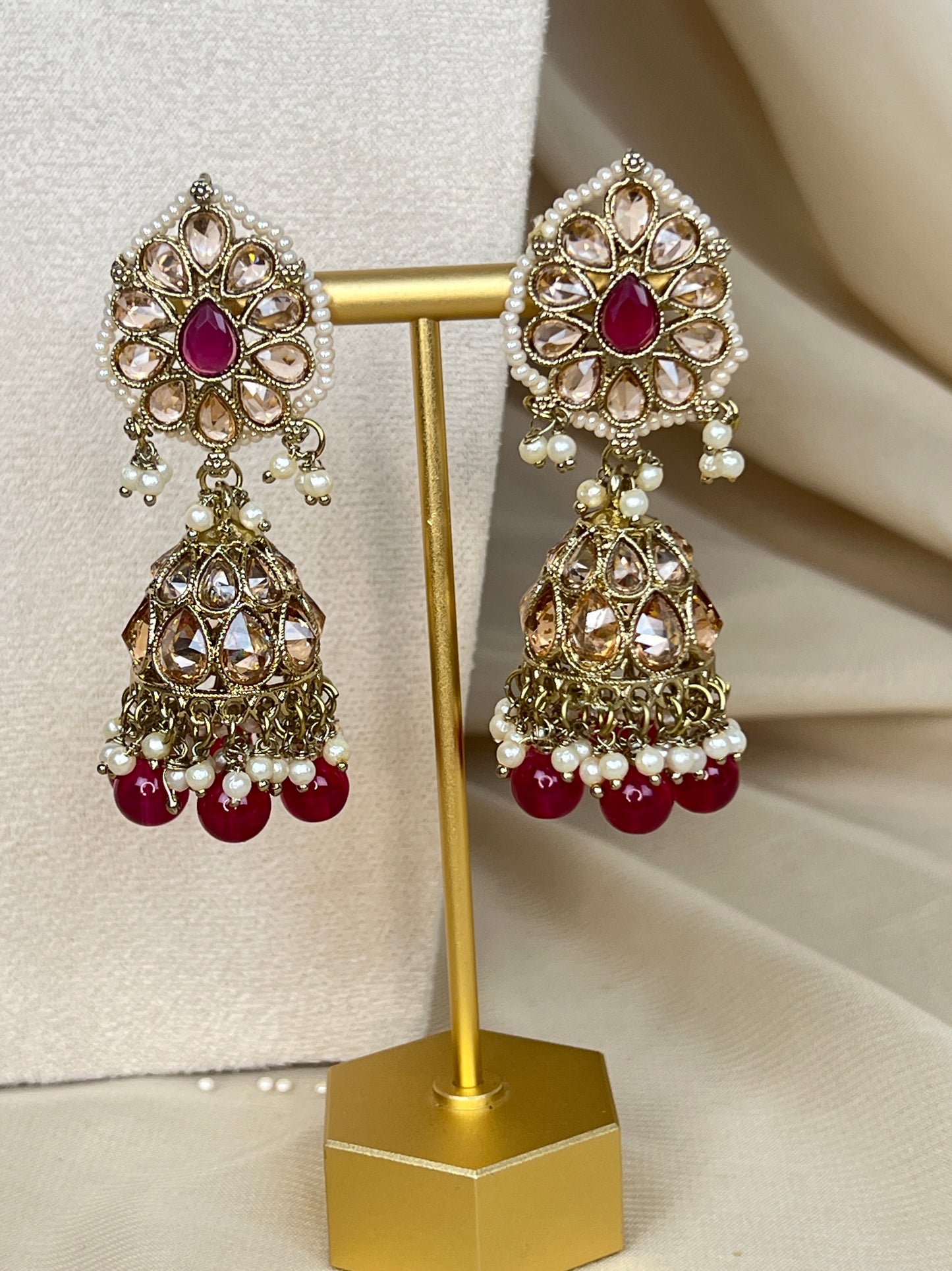 Pearl Choker Set with Large Jhumka Earrings