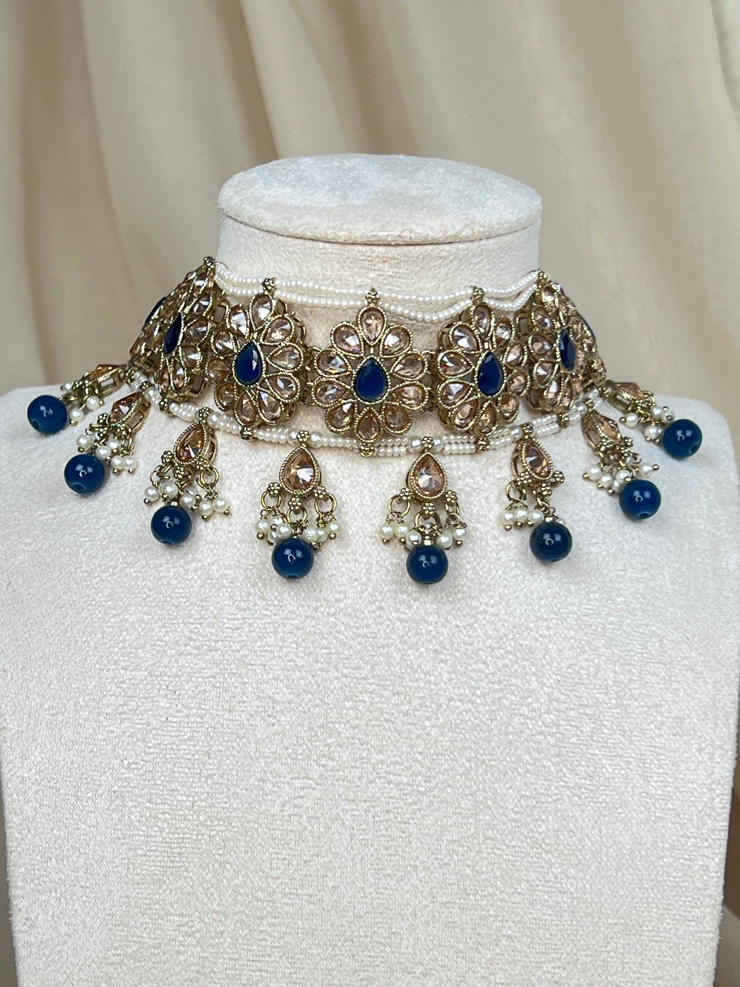 Pearl Choker Set with Large Jhumka Earrings