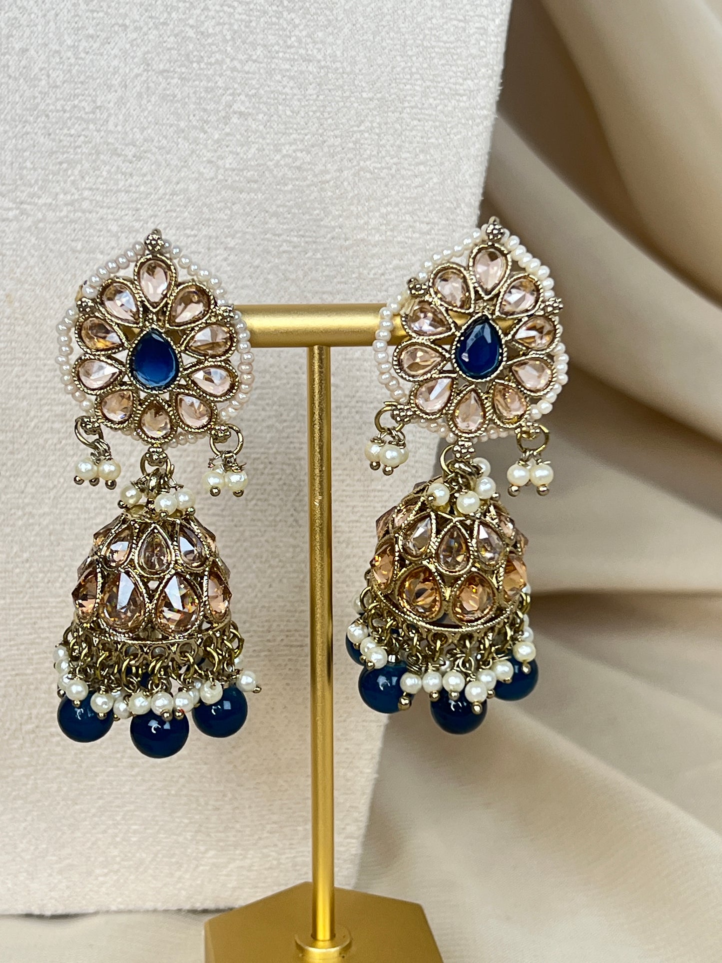 Pearl Choker Set with Large Jhumka Earrings