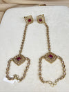 Maroon & Gold Hand Bracelet Haath Panja