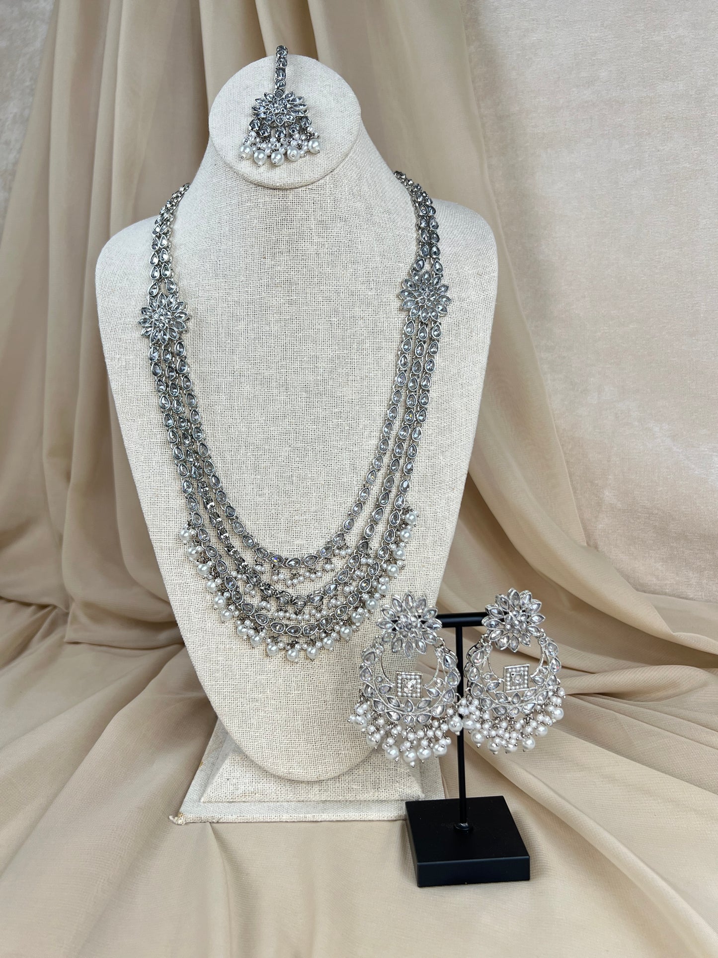Long Silver Layered Mala | Haar