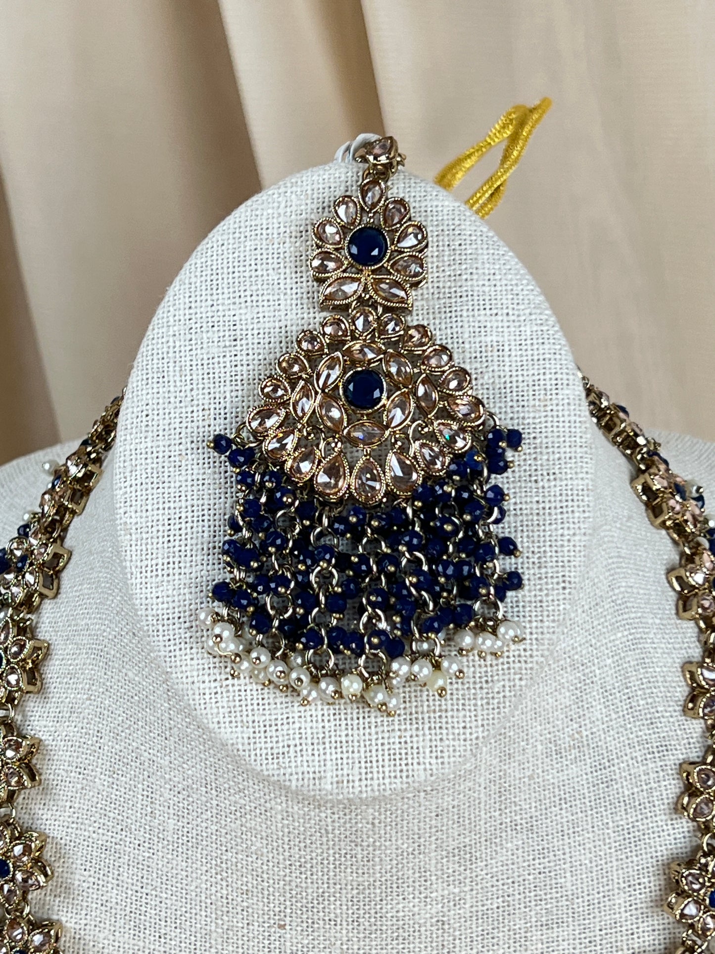 Large Long Polki Pearl Necklace Set