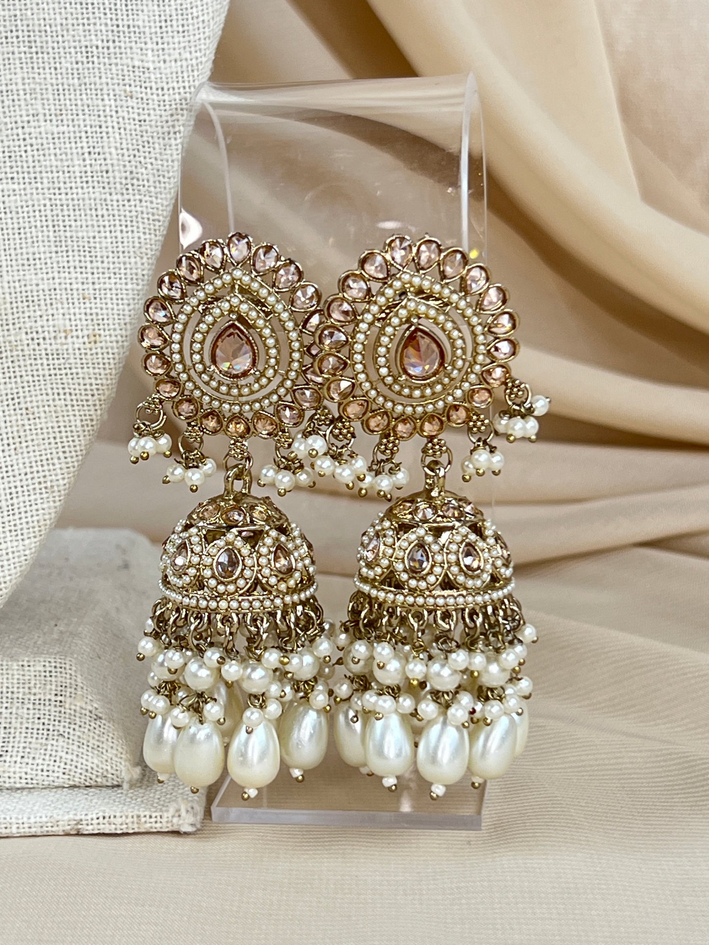 Nauratan Large Long Polki | Pearl Mala | Haar Set