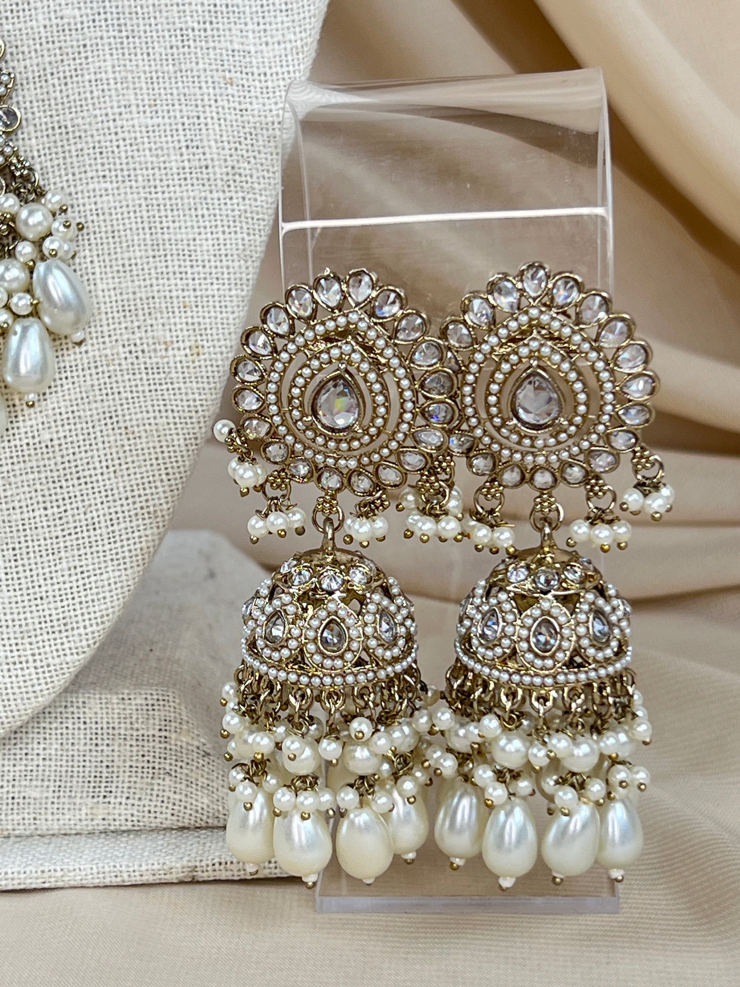 Nauratan Large Long Polki | Pearl Mala | Haar Set