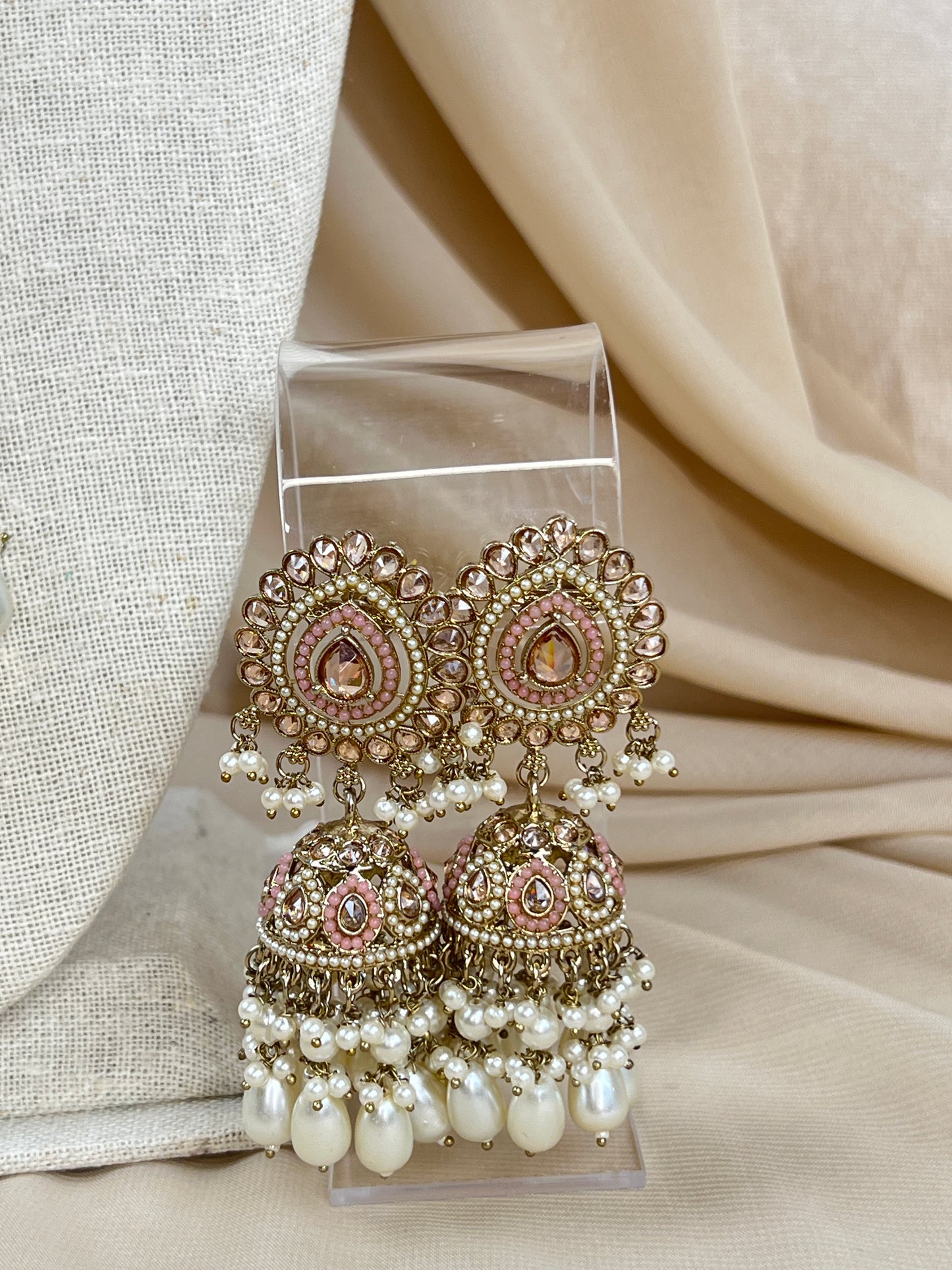 Nauratan Large Long Polki | Pearl Mala | Haar Set