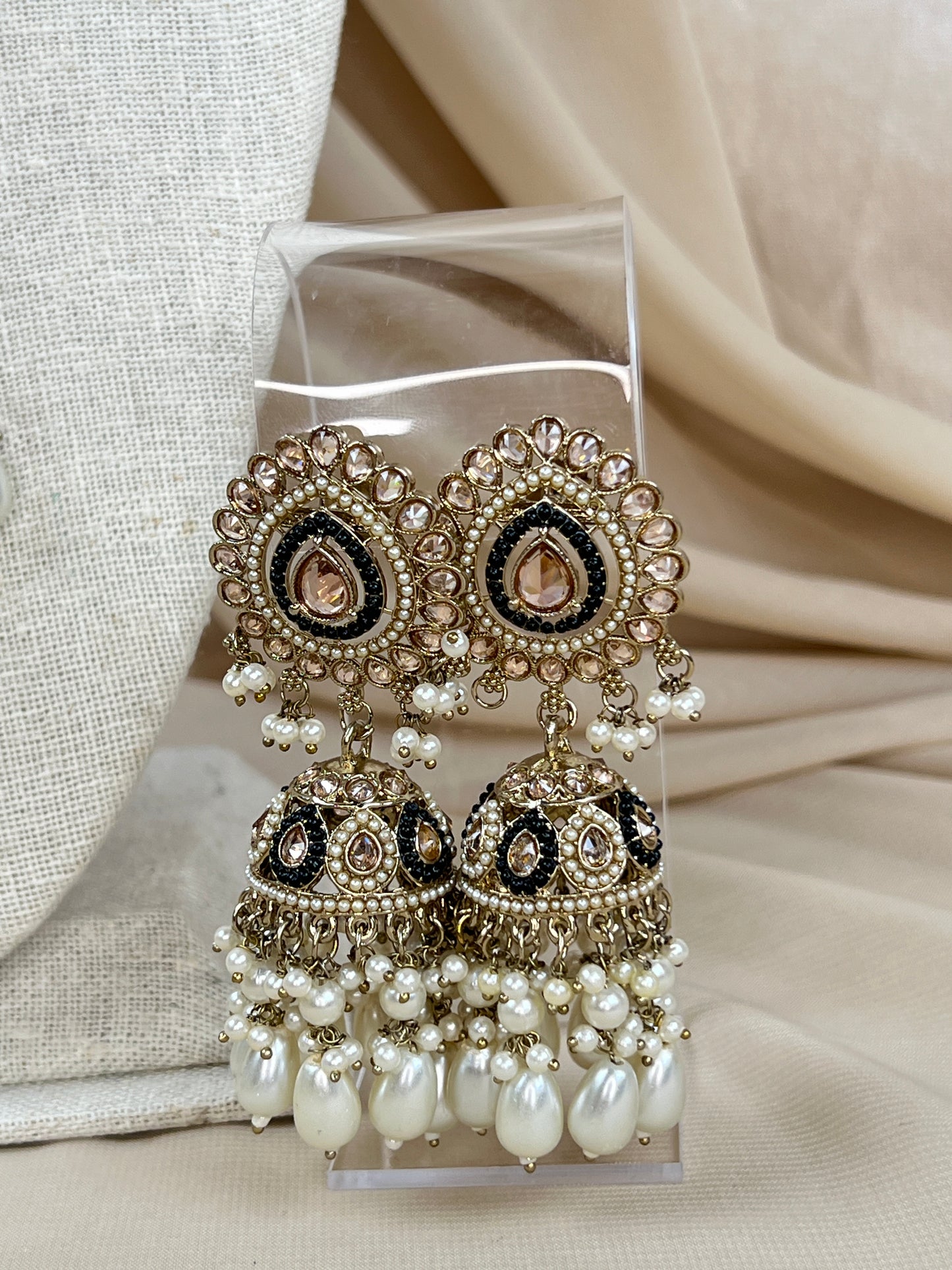 Nauratan Large Long Polki | Pearl Mala | Haar Set