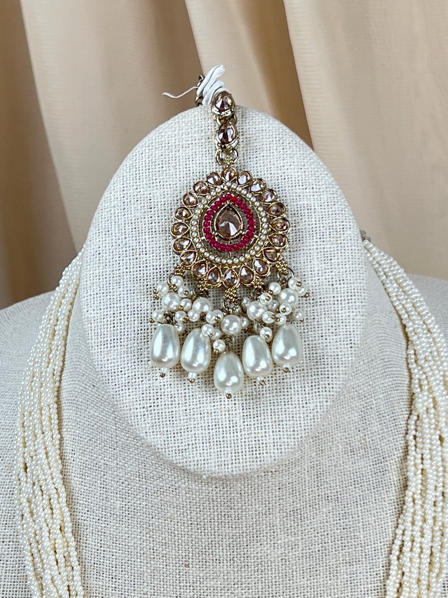 Nauratan Large Long Polki | Pearl Mala | Haar Set