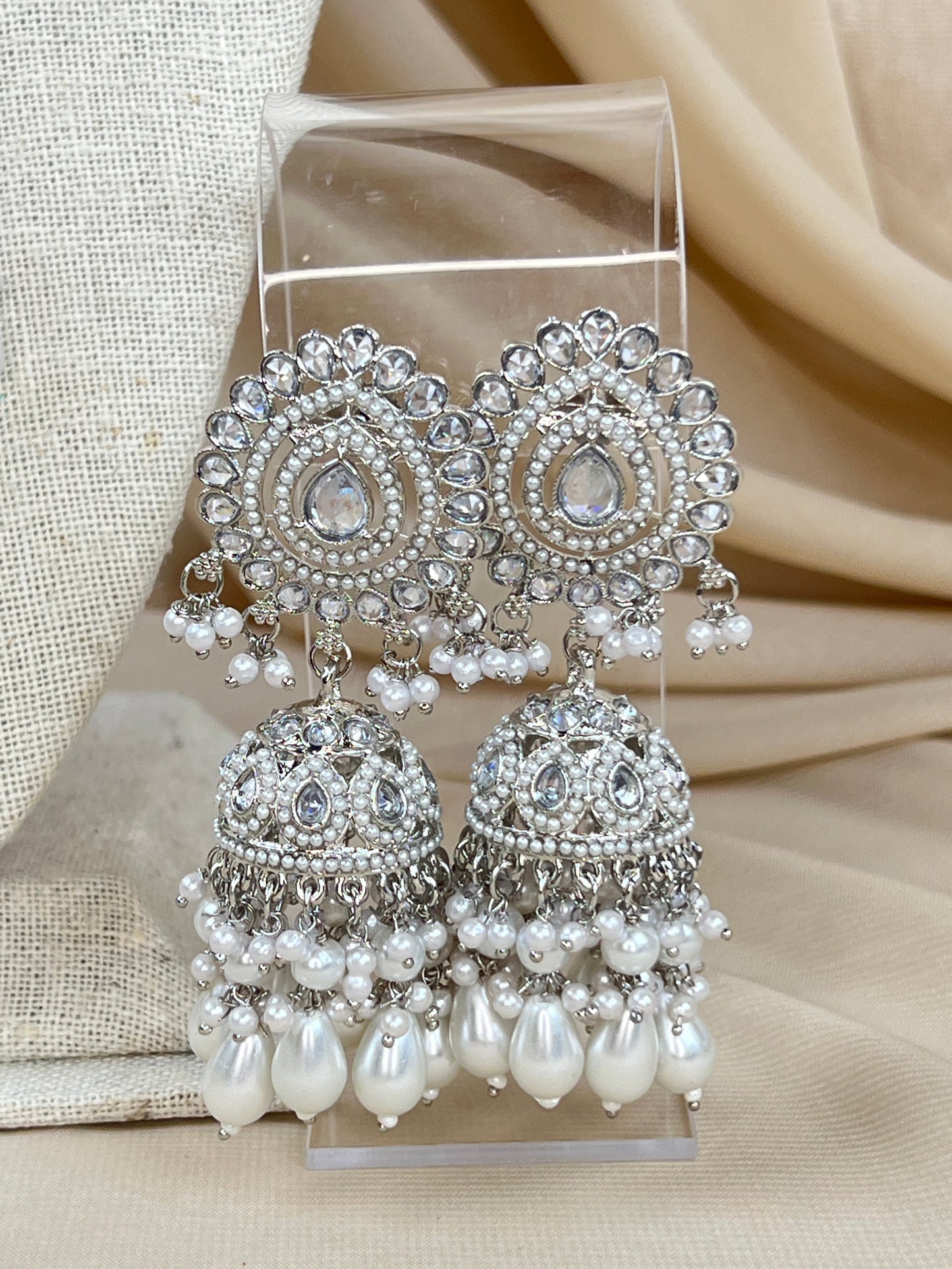 Nauratan Large Long Polki | Pearl Mala | Haar Set