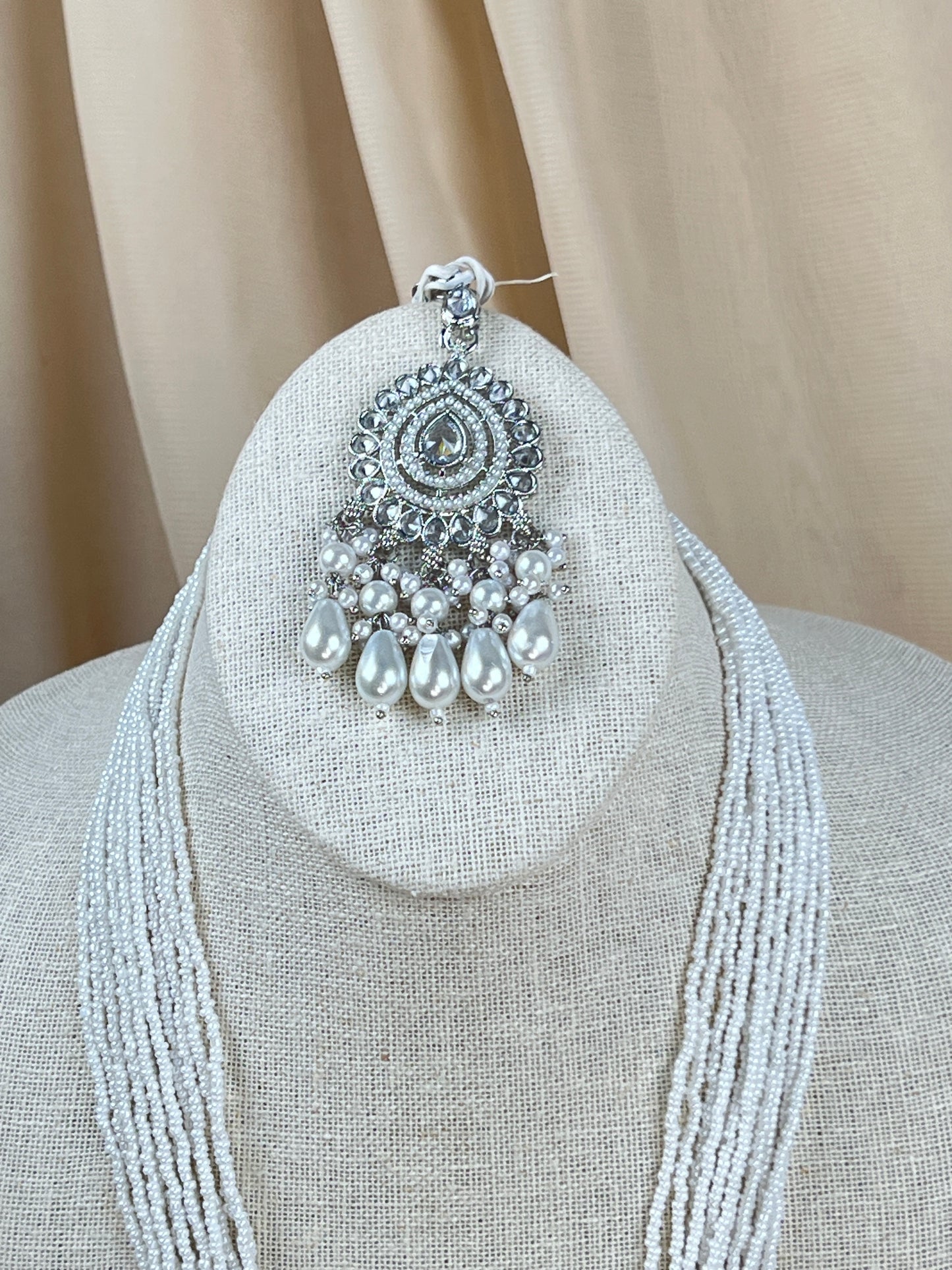 Nauratan Large Long Polki | Pearl Mala | Haar Set