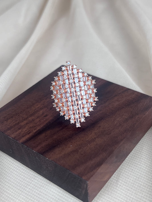 American Diamond | AD | Large Rose Gold Ring
