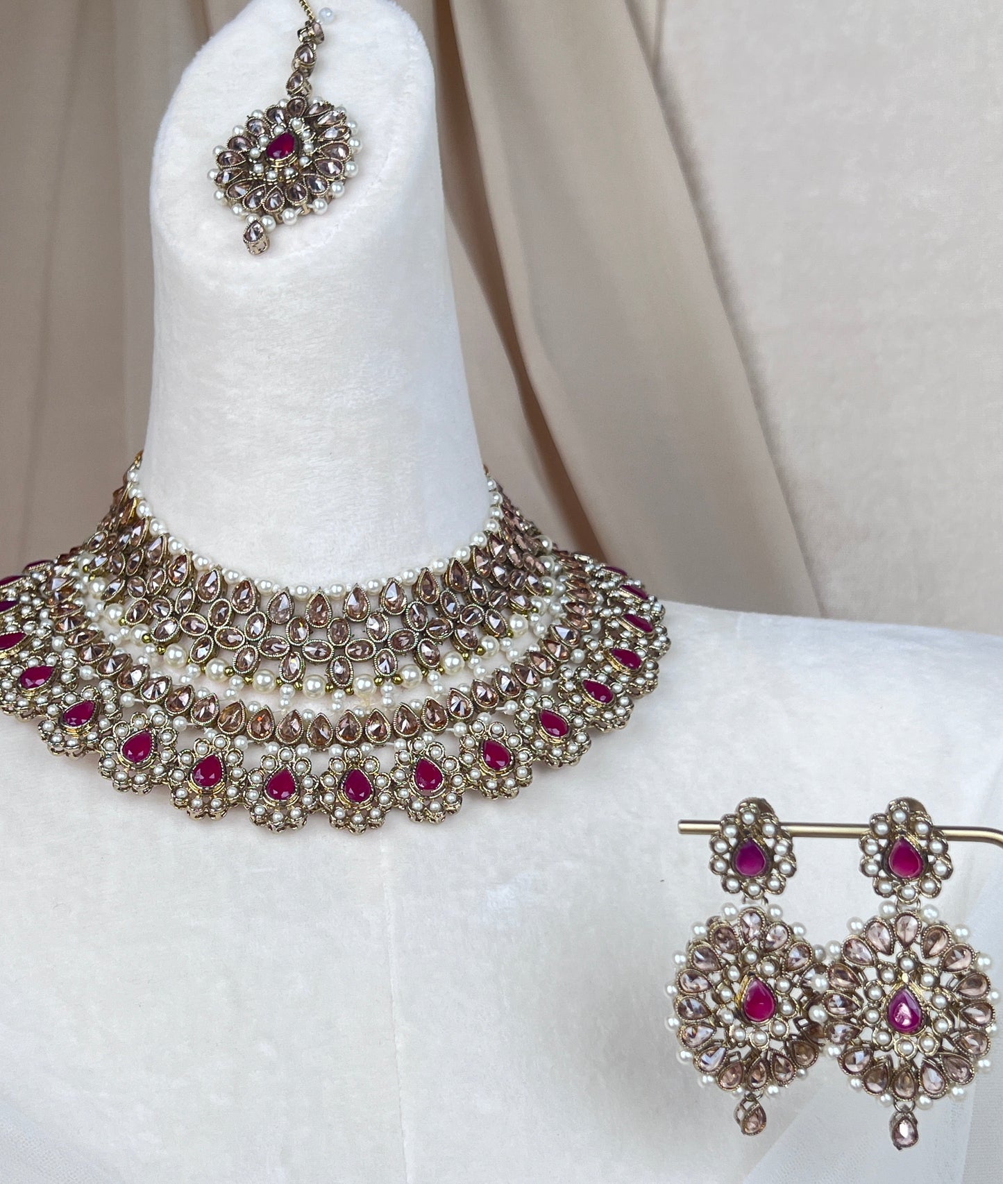 Polki | Pearl Gold Semi Bridal Set
