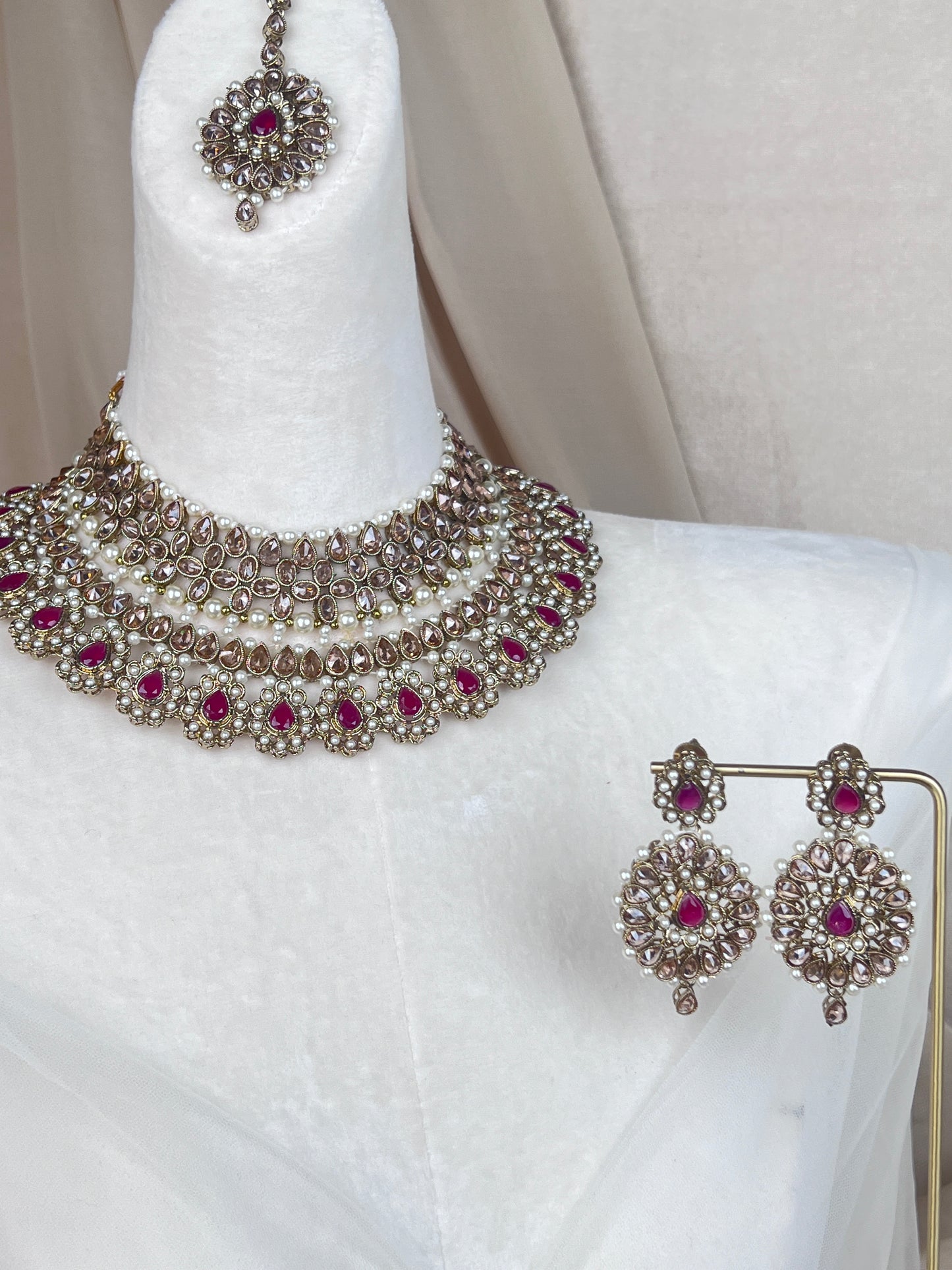 Polki | Pearl Gold Semi Bridal Set