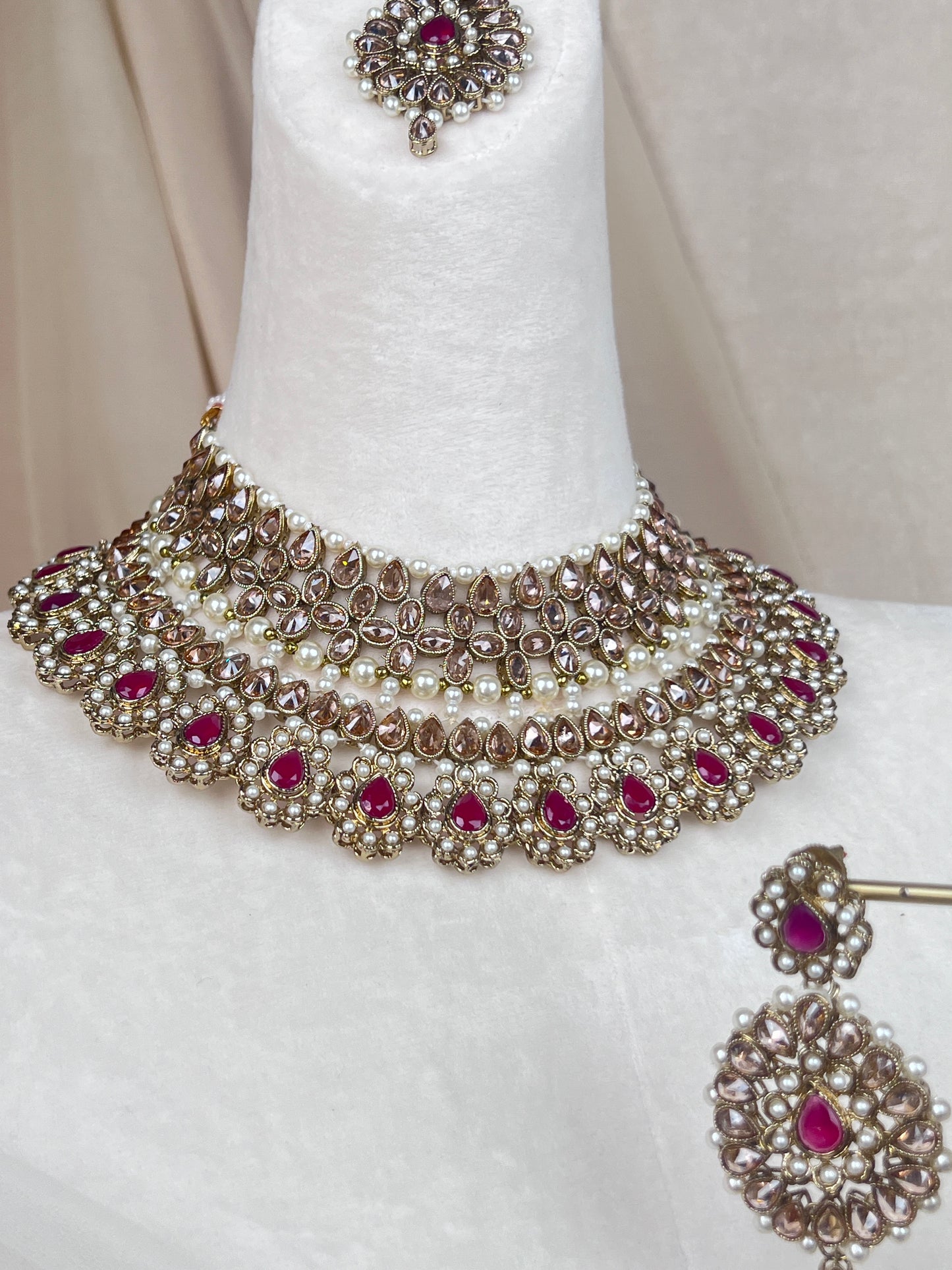 Polki | Pearl Gold Semi Bridal Set