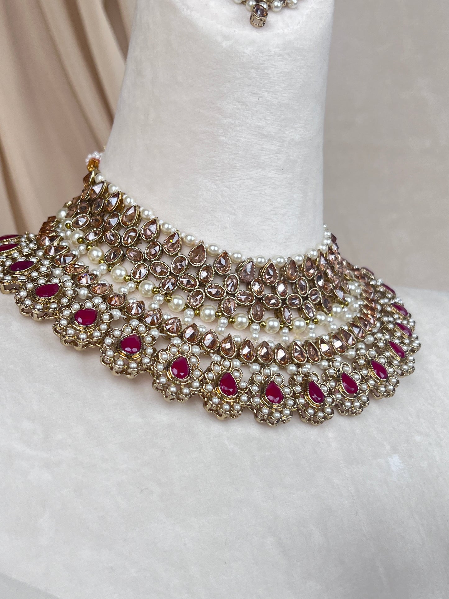 Polki | Pearl Gold Semi Bridal Set