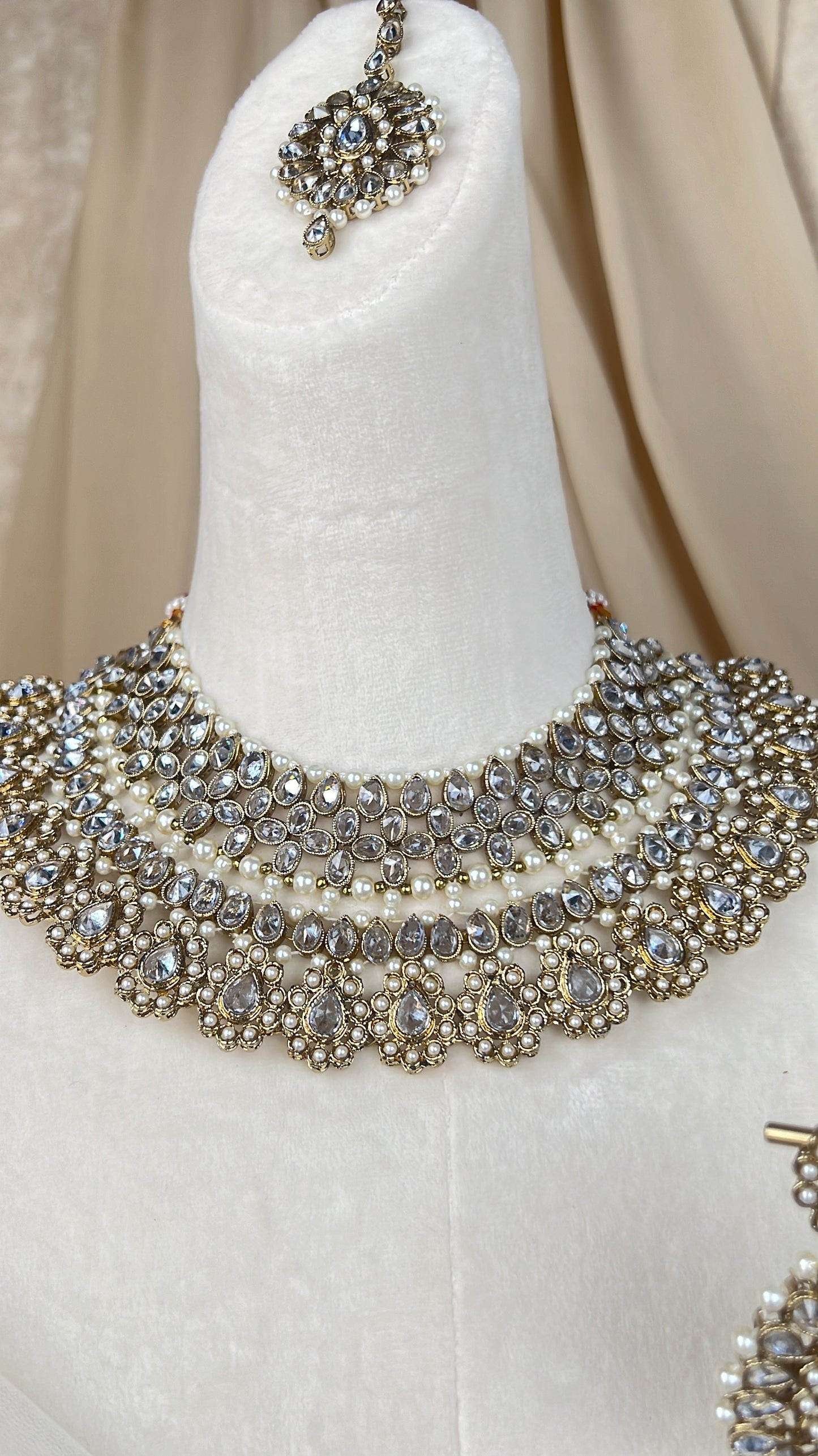 Polki | Pearl Gold Semi Bridal Set