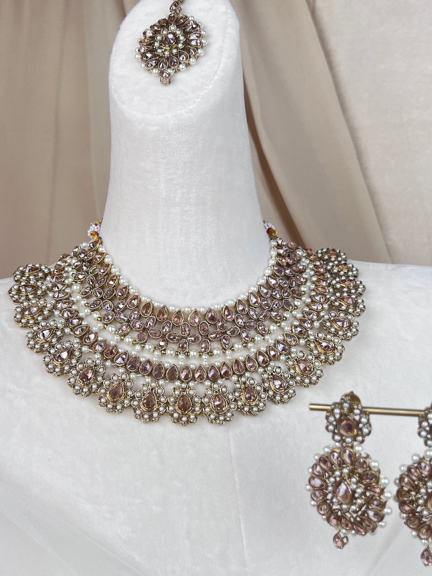 Polki | Pearl Gold Semi Bridal Set