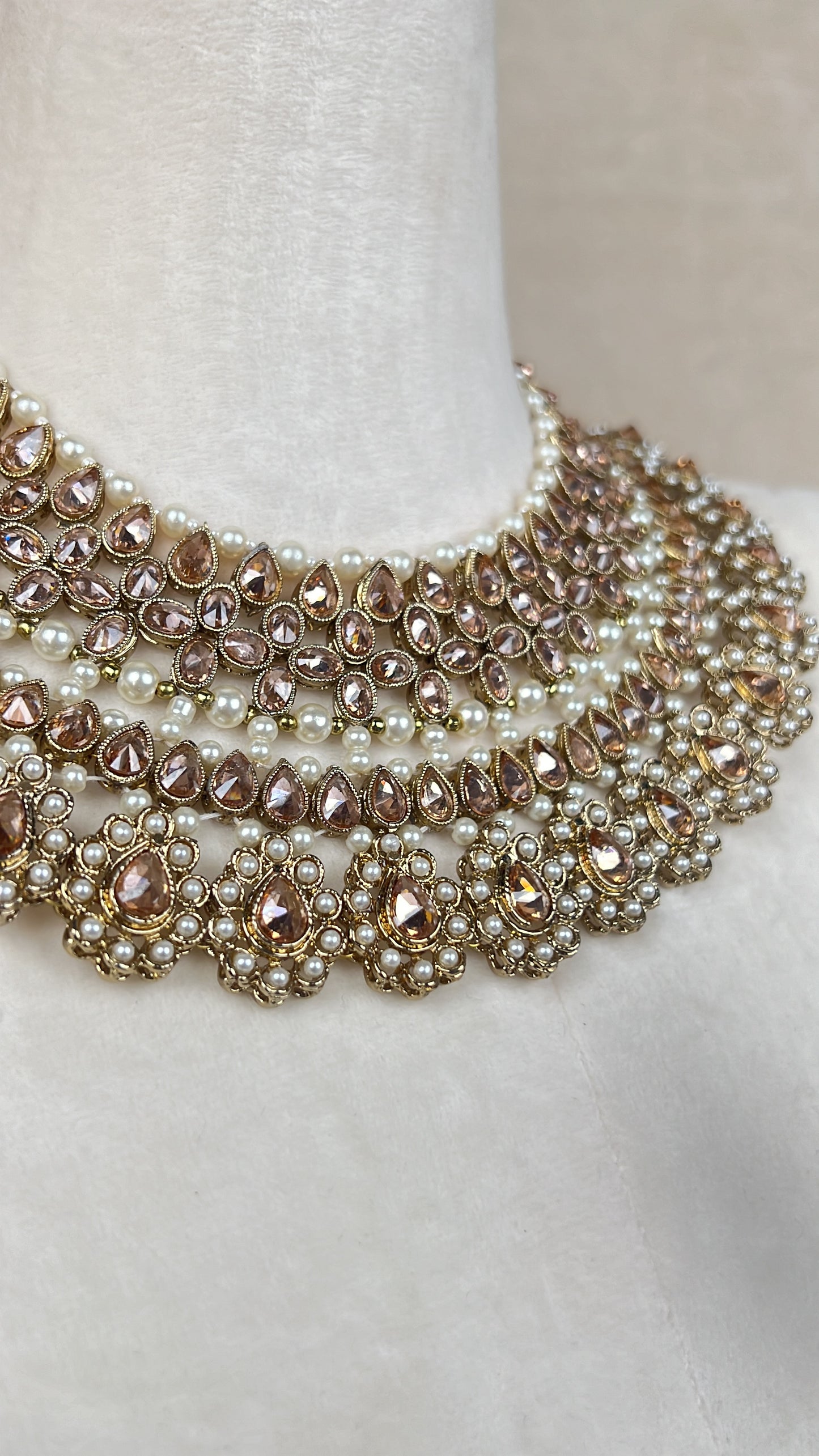 Polki | Pearl Gold Semi Bridal Set