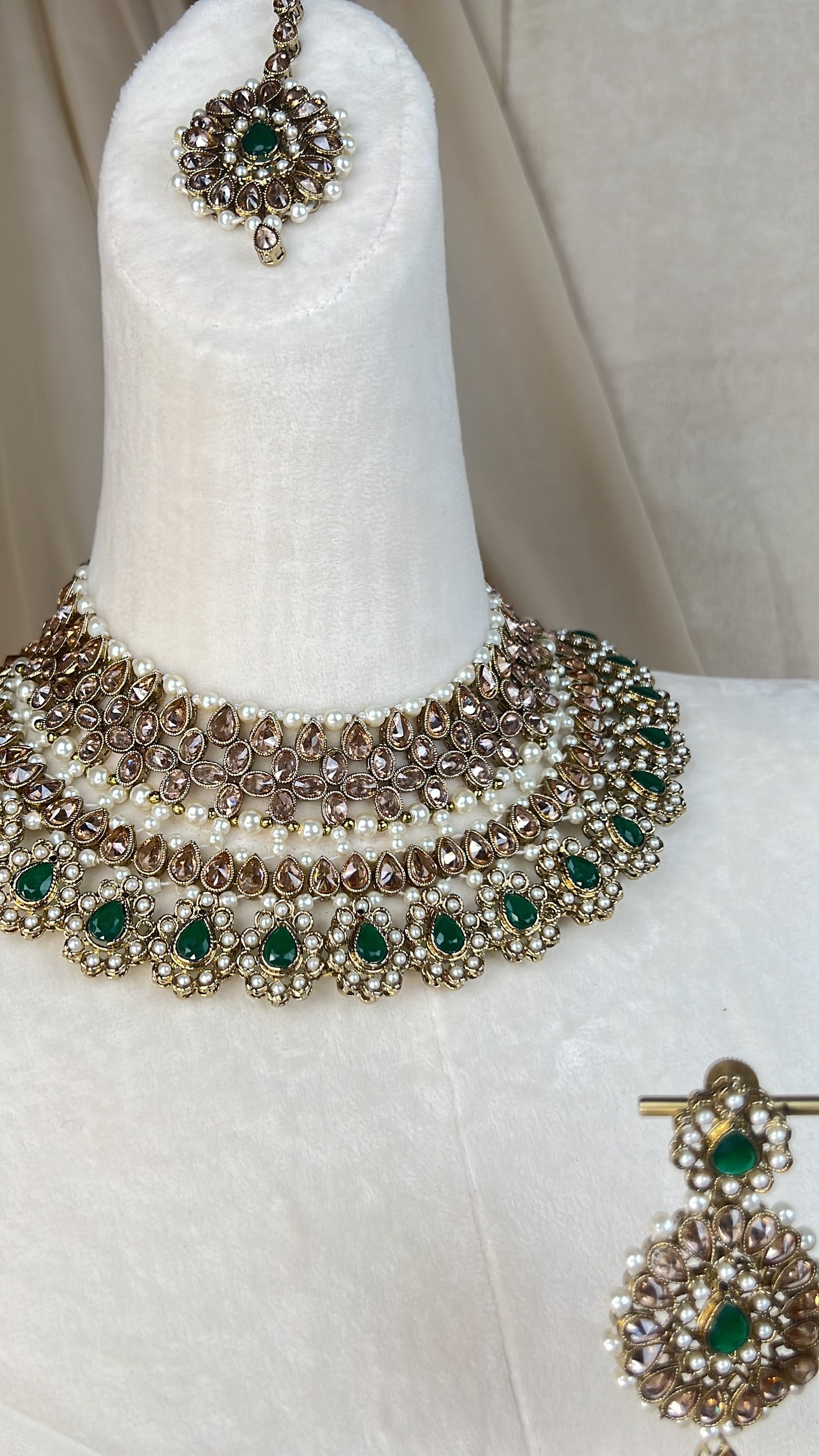 Polki | Pearl Gold Semi Bridal Set