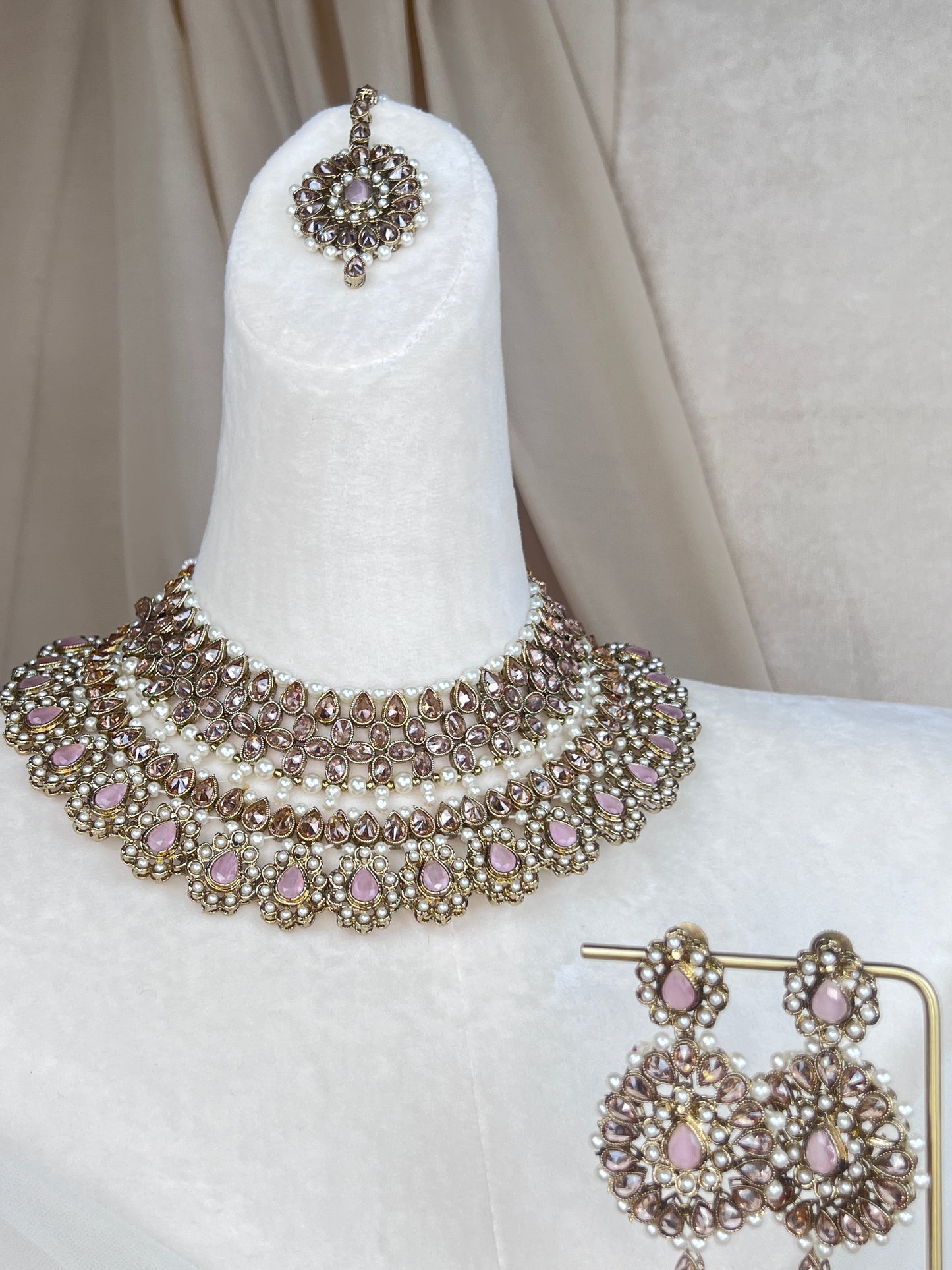 Polki | Pearl Gold Semi Bridal Set