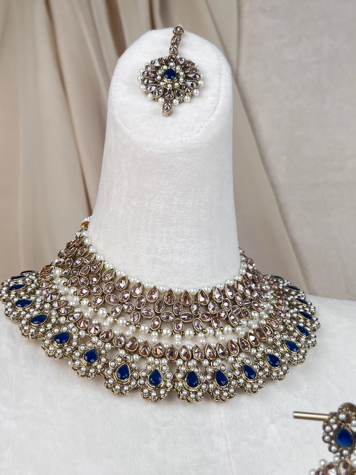 Polki | Pearl Gold Semi Bridal Set