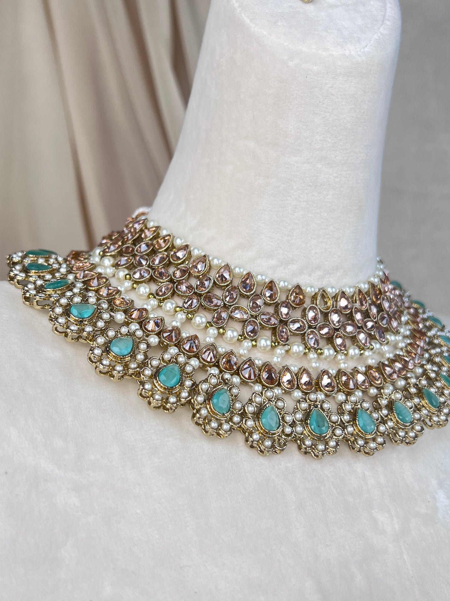 Polki | Pearl Gold Semi Bridal Set